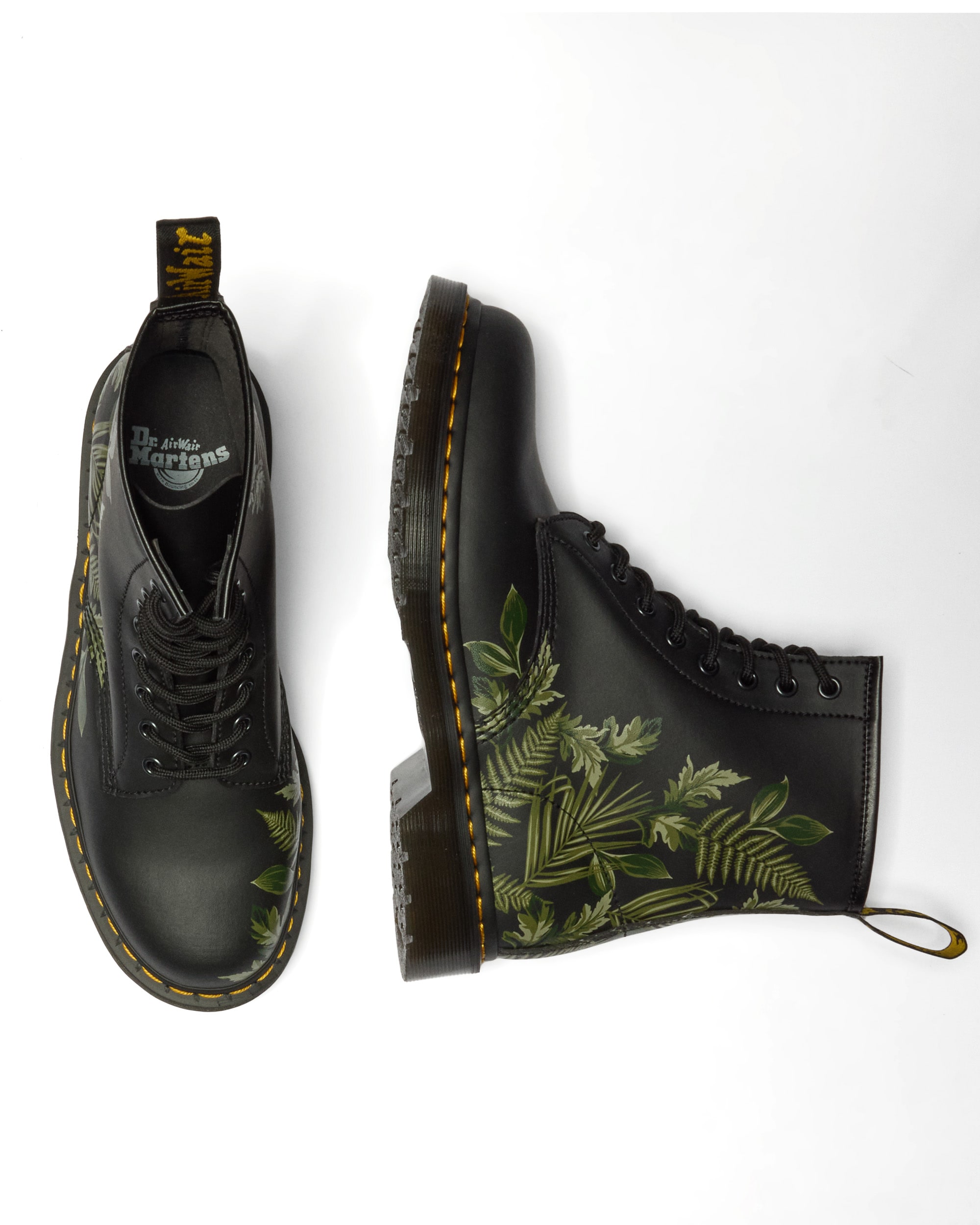 DR. MARTENS Schnürboots »1460«  Blockabsatz, Schnürstiefelette mit floralem Kontrast-Print