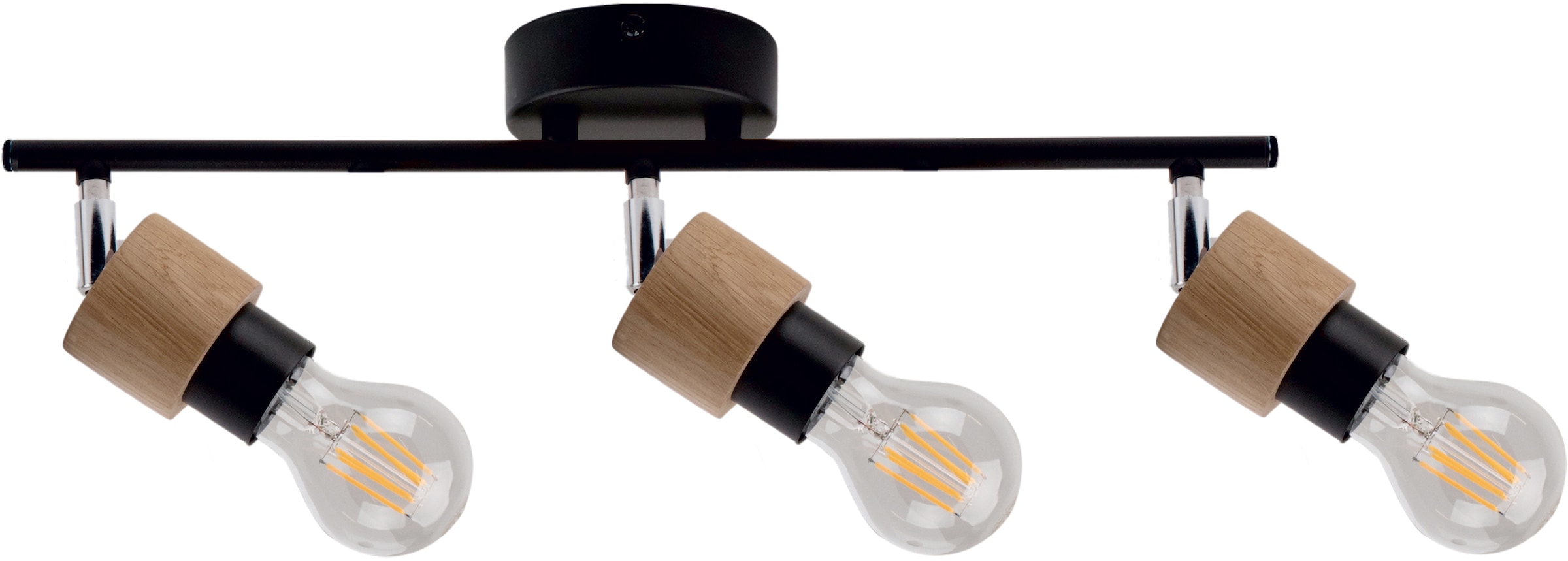 BRITOP LIGHTING Deckenleuchte »MARJOLAINE«, Leuchtmittel E27 | Leuchtmittel wechselbar-ohne Leuchtmittel, Bewegliche Spots, aus Eichenholz, FSC®-Zertifikat