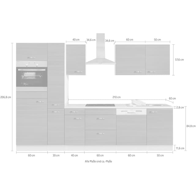 OPTIFIT Küchenzeile »Vigo«, ohne E-Geräte, Breite 300 cm bestellen | BAUR