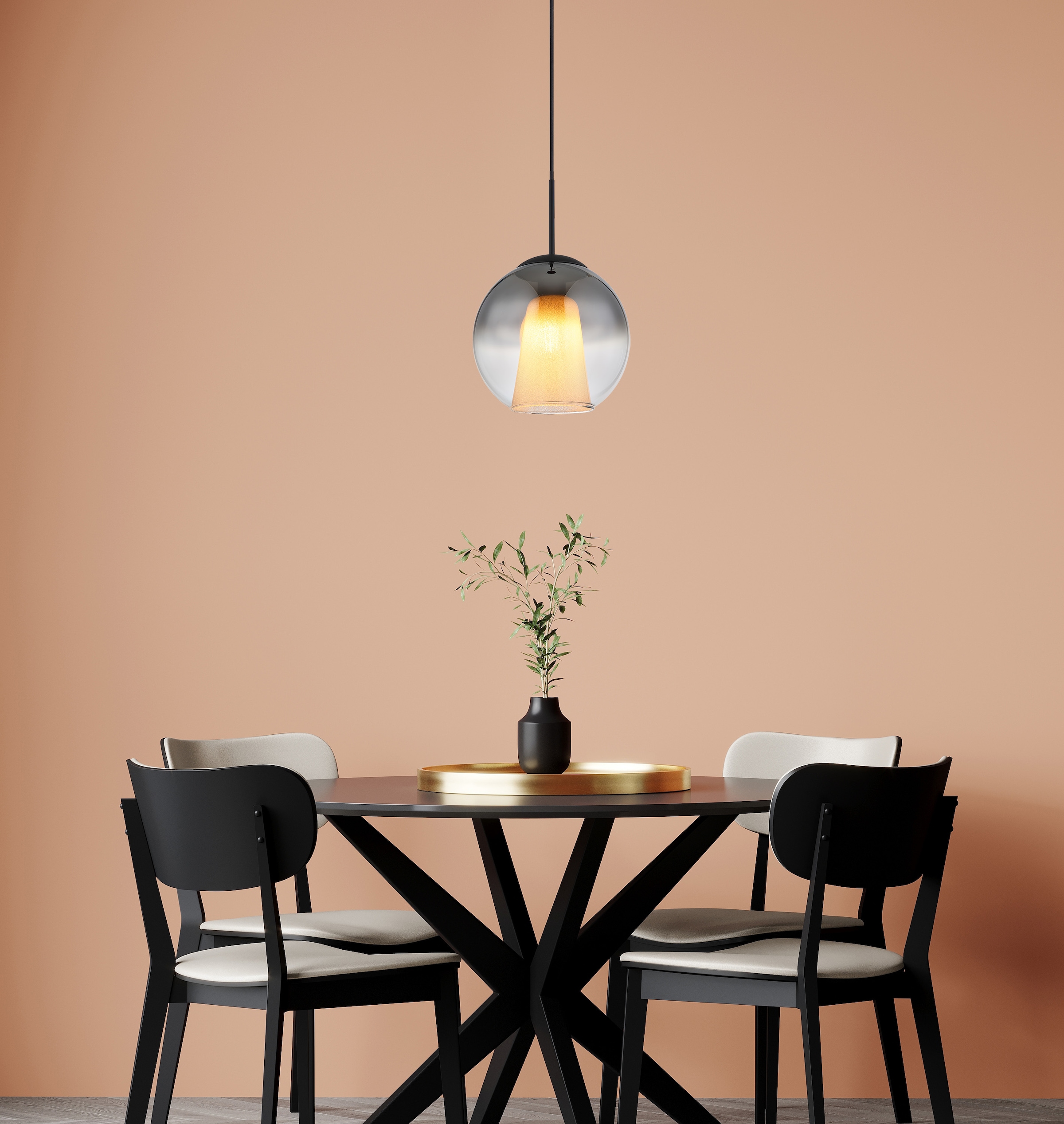 GLOBO LIGHTING Hängeleuchte »BARRY«, Leuchtmittel E27 | ohne Leuchtmittel, Hängelampe/Pendelleuchte/Esszimmer/Wohnzimmer/Esstisch