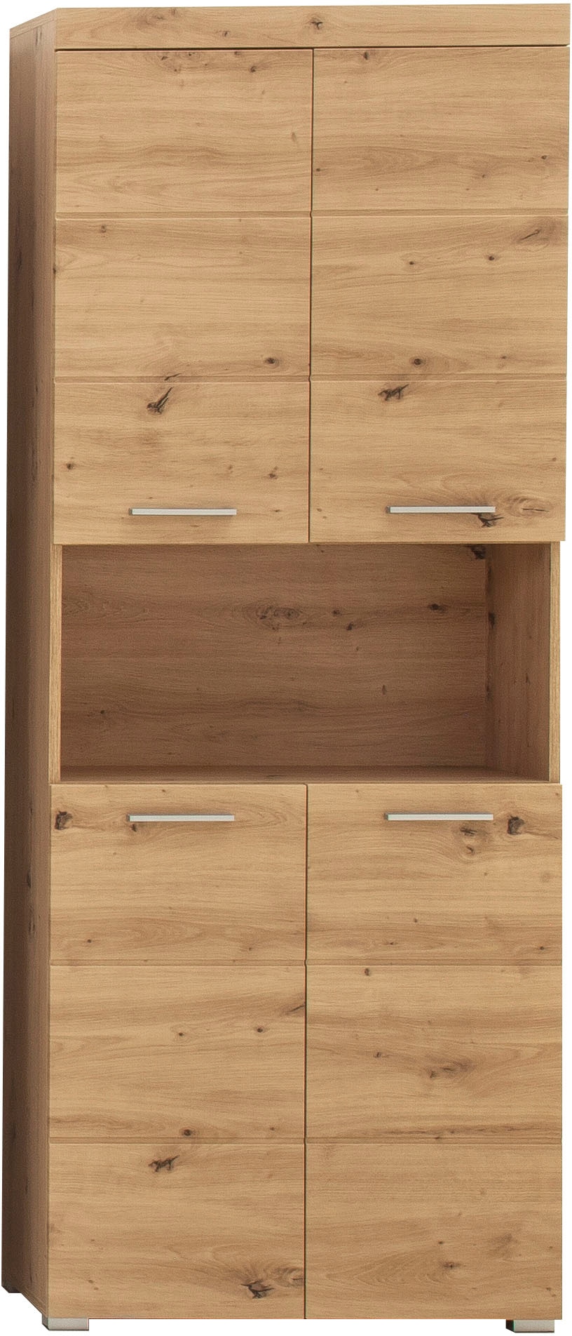 welltime Hochschrank "Avena" Badschrank 4-türig mit o. Fach und 4 Einlegeböden - B/T/H 73/31/190 cm