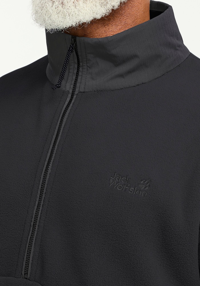 Stehkragenpullover JACK WOLFSKIN "SUMETRO HZ M", Herren, Gr. XXXL (60), schwarz, Obermaterial: 100% POLYESTER. Futter: 100% POLYESTER, Pullover Stehkragenpullover 3