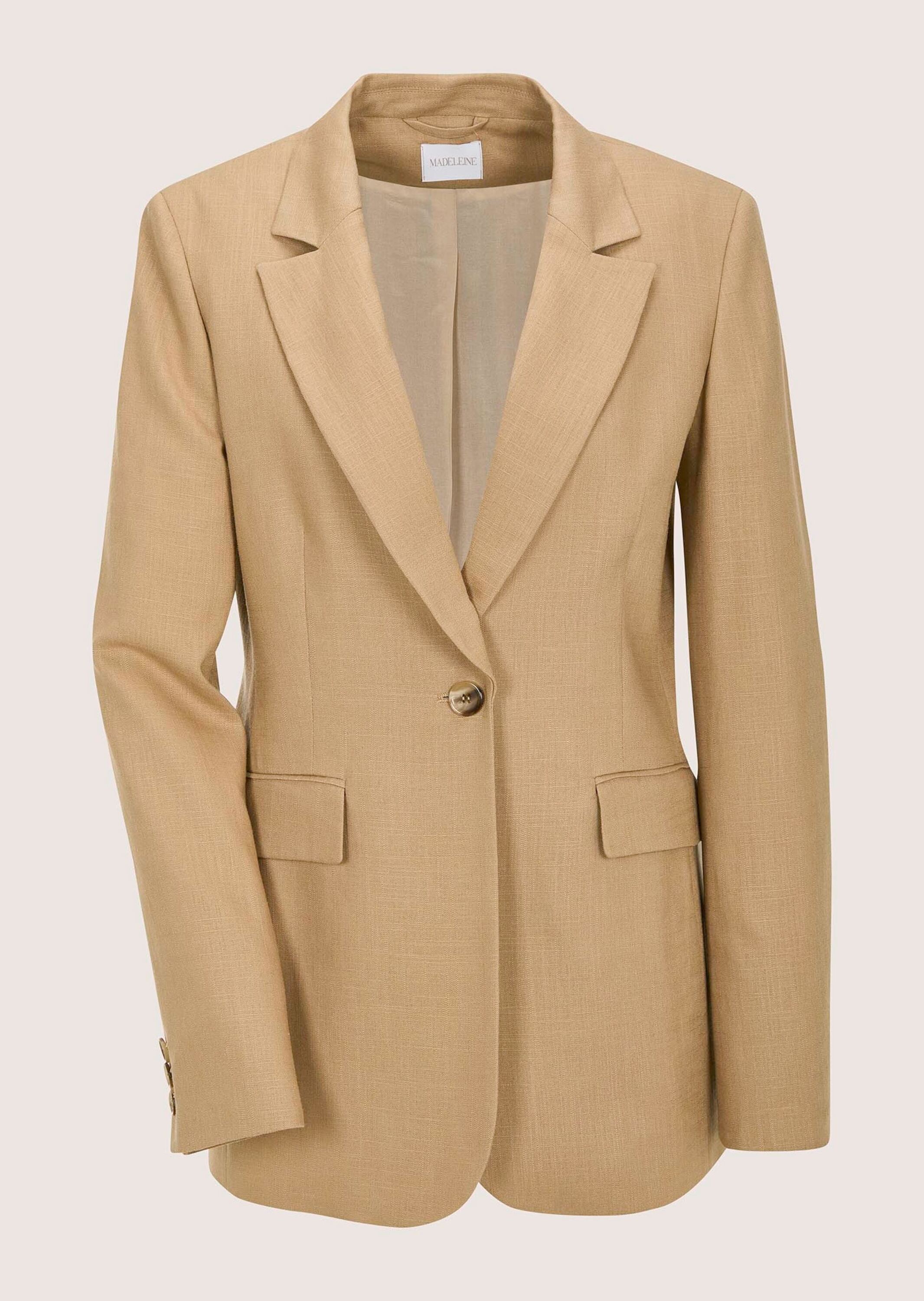 MADELEINE Jackenblazer "Blazer Longblazer mit Reverskragen" Ärmelschlitz
