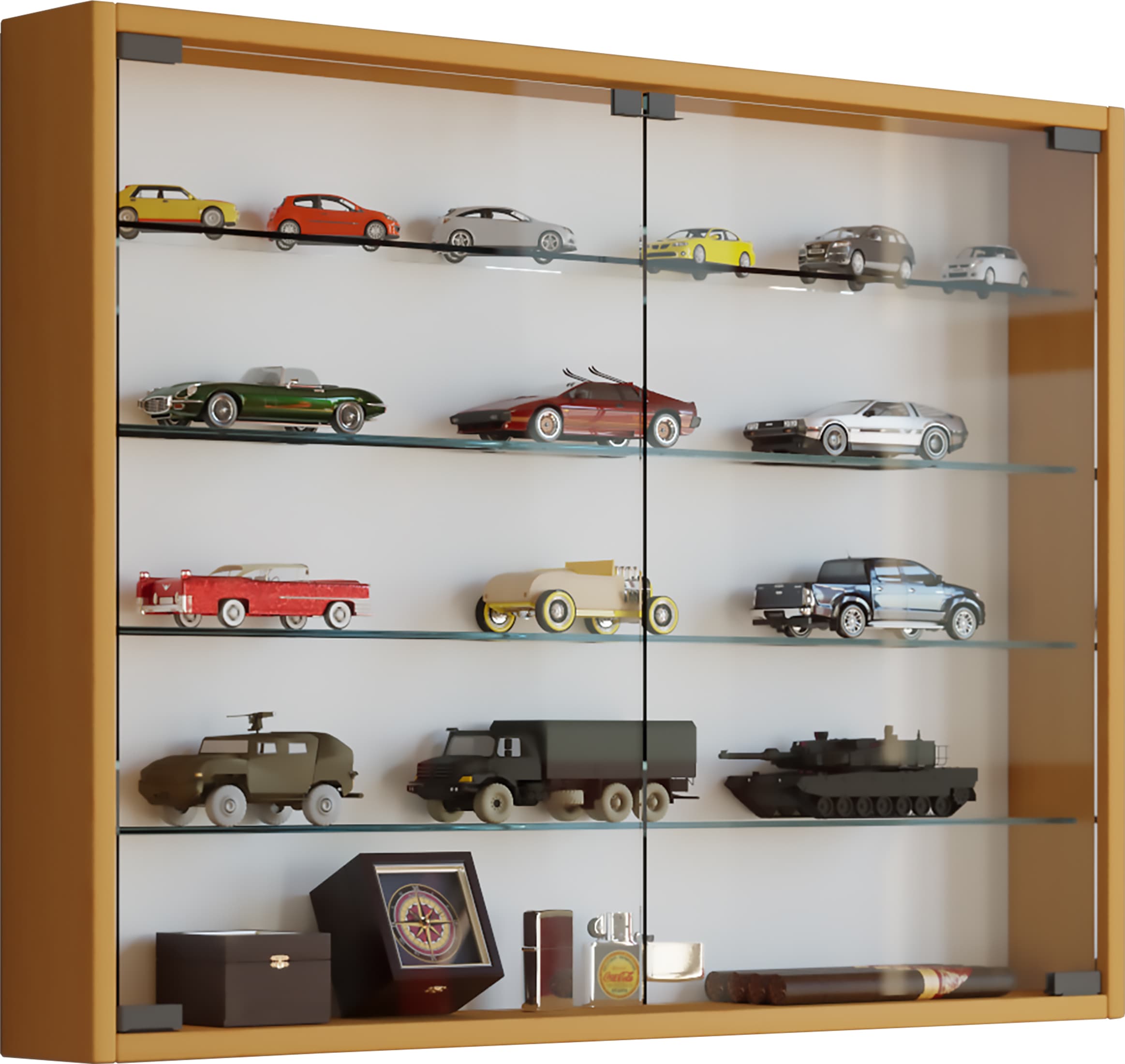 Vcm Unisex Braun Wandregal "Hängevitrine Wandvitrine Sammel Deko Mandosa L", (Buche), B:80cm T:10cm, Regale, Wandregal - Image 5