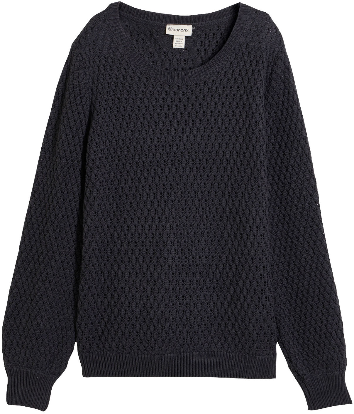 bonprix Strickpullover Strukturstrick mit hohem Baumwollanteil, mit Rundhalsausschnitt,