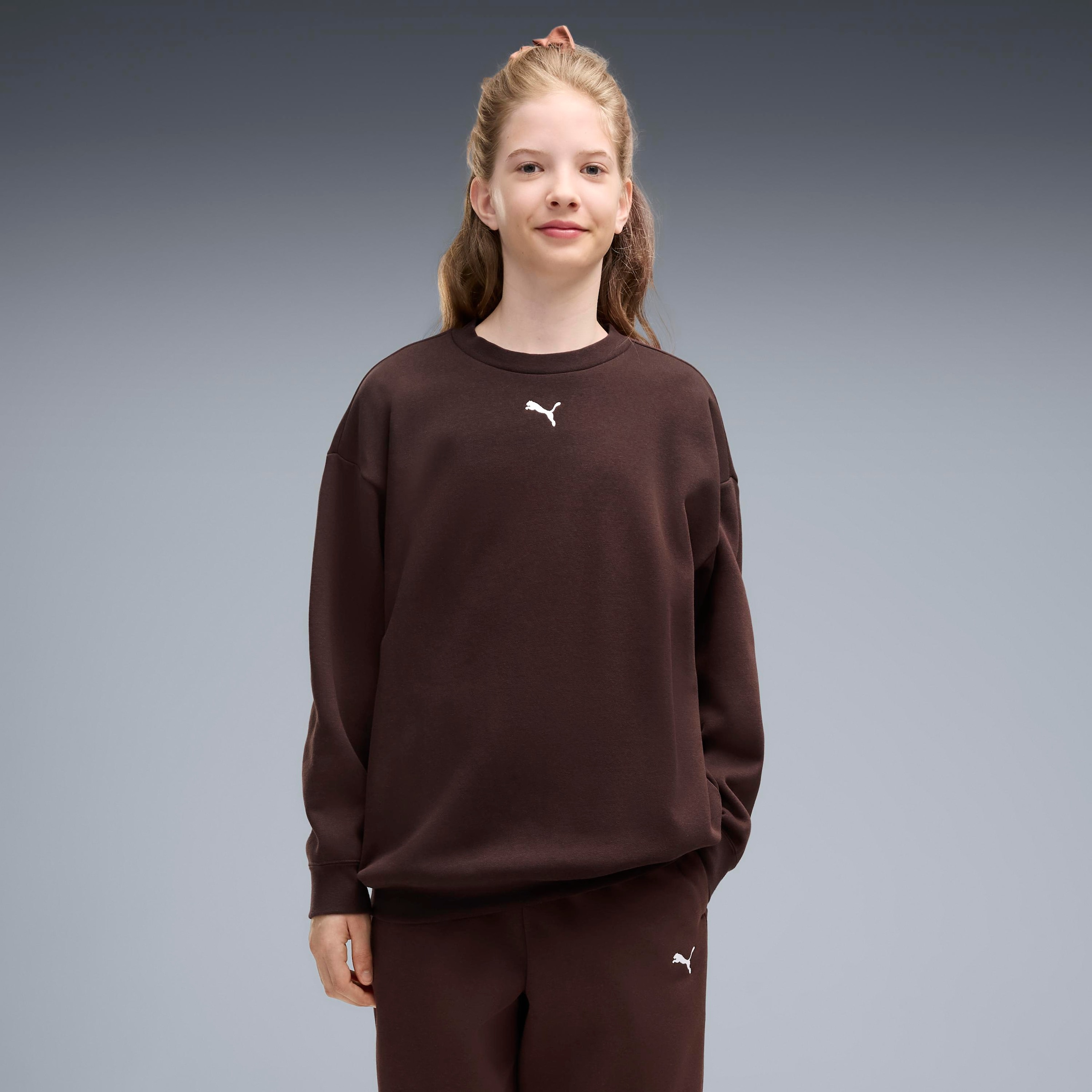 PUMA Trainingsanzug »LOUNGEWEAR OVERSIZED SWEAT SUIT FL G« 2 mit elastischem Bund, mit gerippten Bündchen, mit Seitentaschen