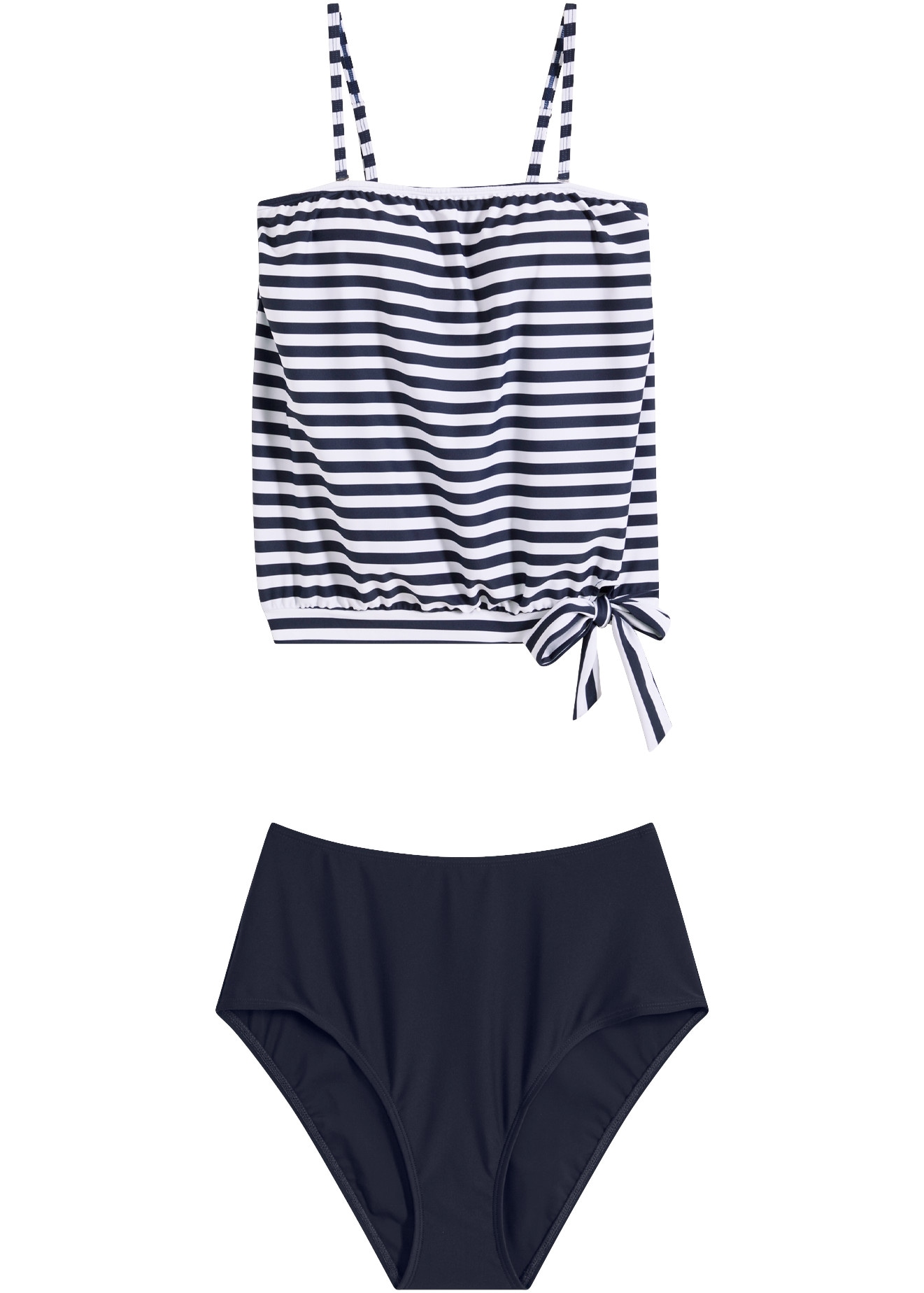 bonprix Oversize-Tankini Set,  mit abnehmbaren Trägern, sportlicher Stil, auch in großen Größen