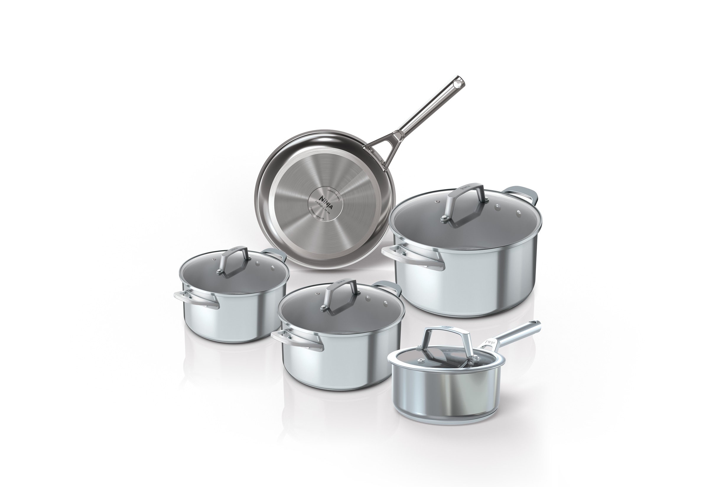 NINJA Topf-Set "Ninja ZEROSTICK 5-teiliges Topf- u. Pfannen-Set aus Edelsta günstig online kaufen