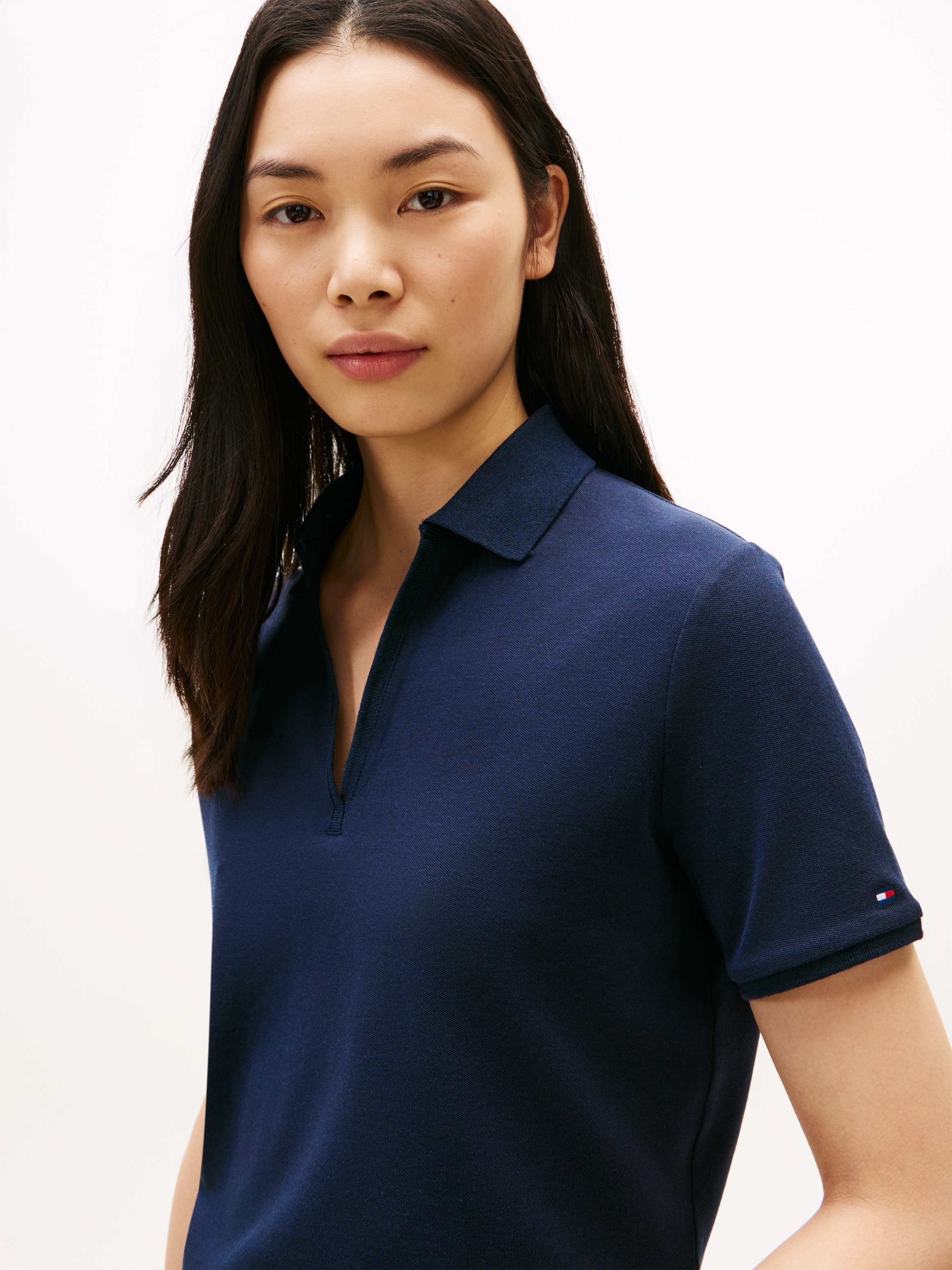 Tommy Hilfiger Poloshirt "LYOCELL PIQUE OPEN-NK SS POLO" mit kleinem Logo-S günstig online kaufen