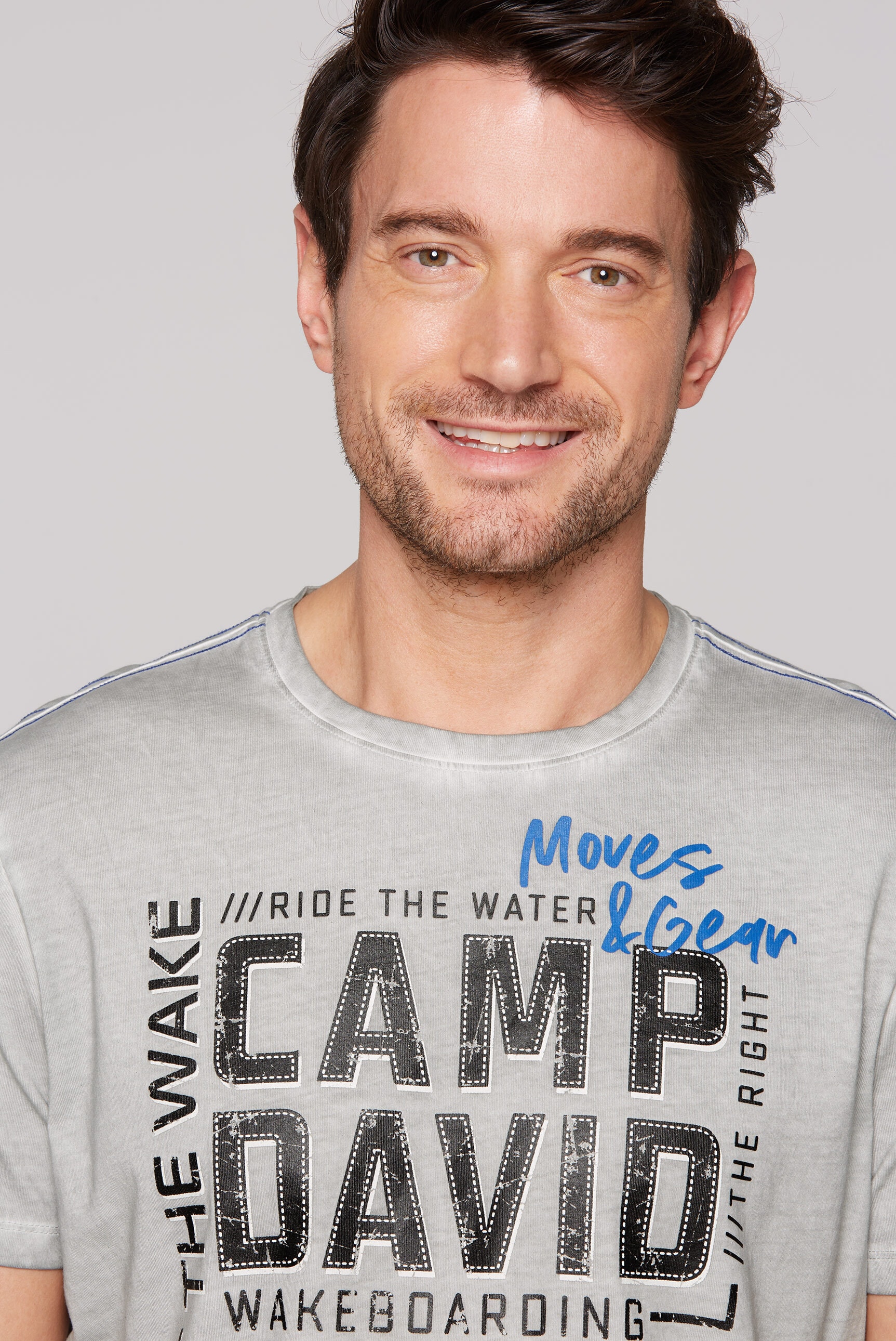 CAMP DAVID Rundhalsshirt, aus Baumwolle