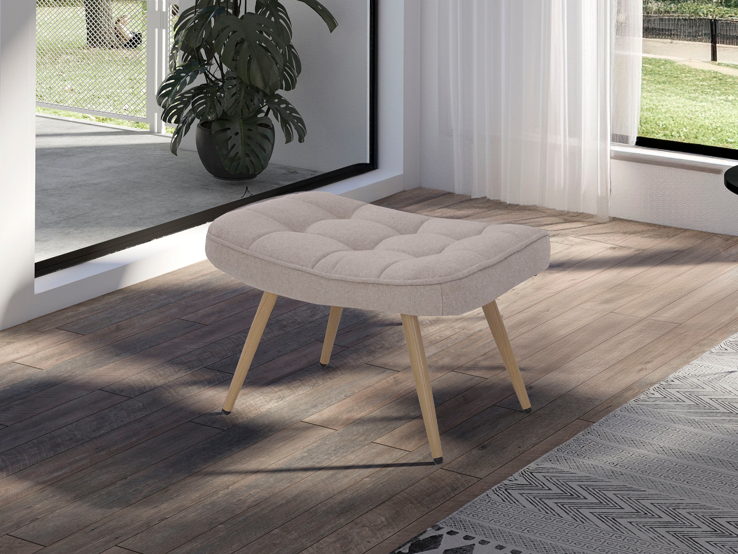 byLIVING Hocker »UTA« Bezug Webstoff oder Samt, Schaumstoff