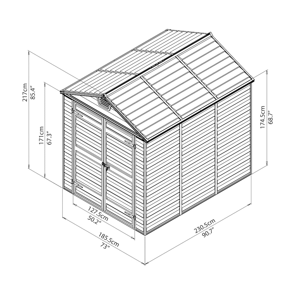 Palram - Canopia Gerätehaus »Skylight 6x8«