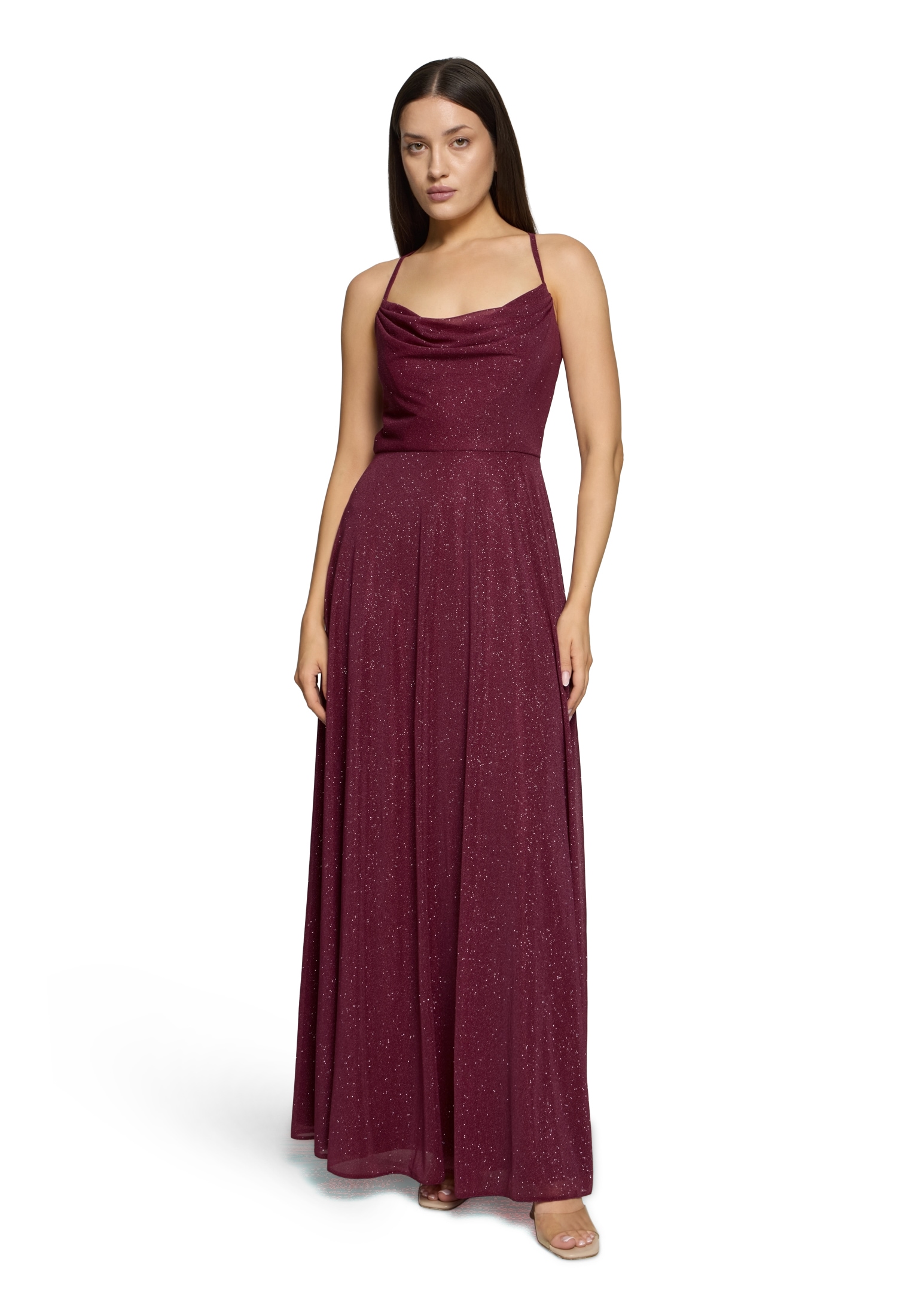 Vera Mont Abendkleid »Damen mit Wasserfallausschnitt« Ohne Tasche Glitzer