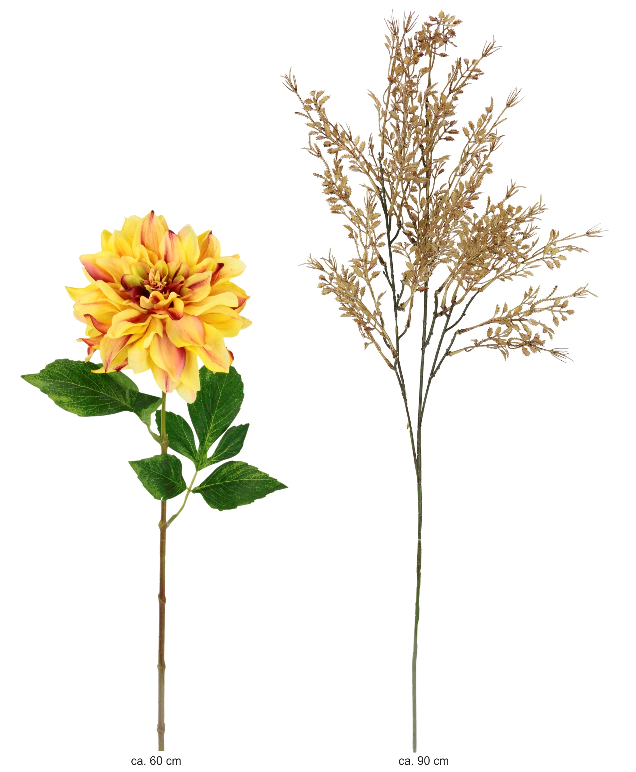 I.GE.A. Kunstblumenstrauß "Kunstblumen Set Dahlie", Mit Dekozweig 62 cm hoc günstig online kaufen