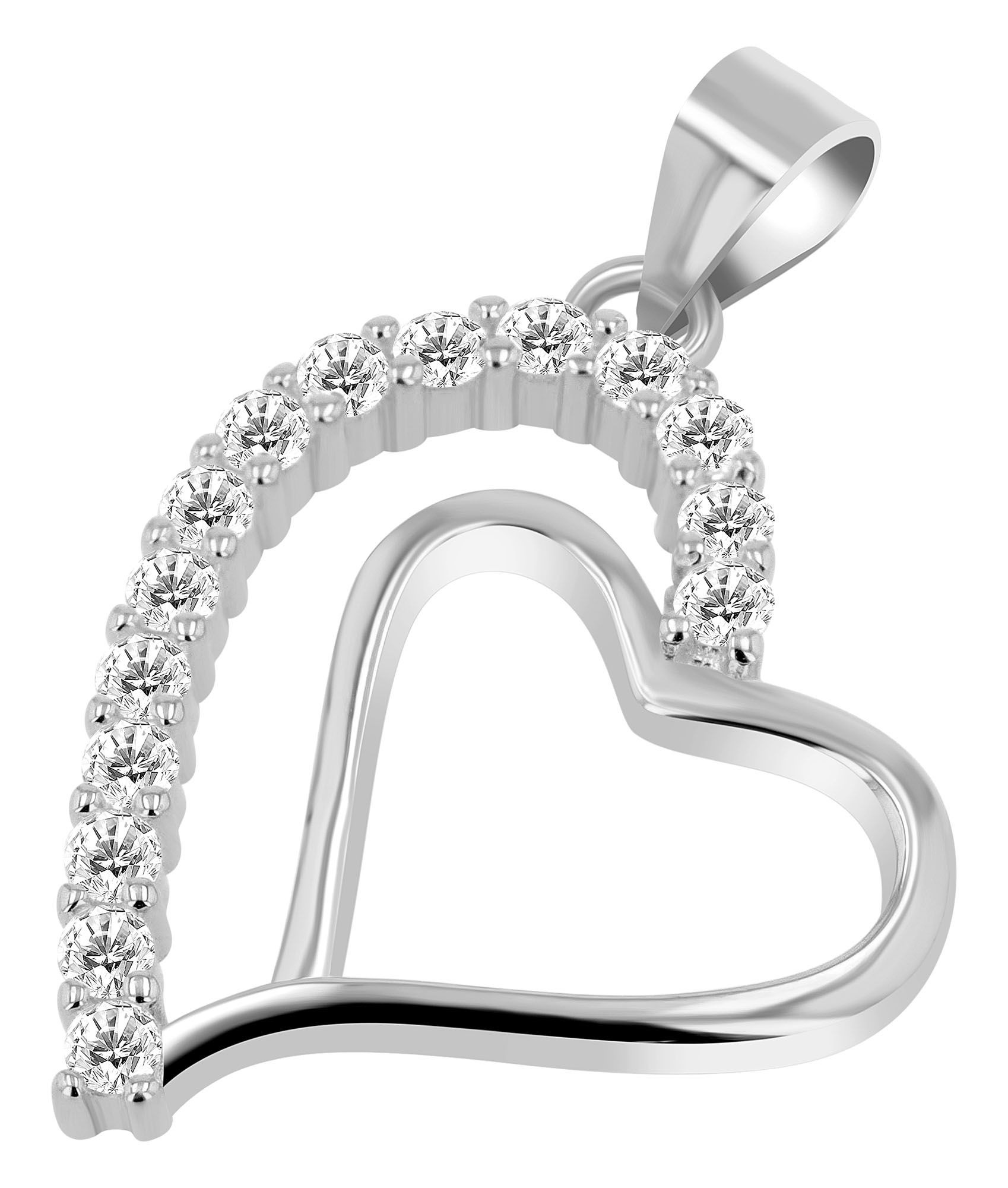 Adelia´s Kettenanhänger »Damen Anhänger – Herz Herzanhänger aus 925 Silber mit Zirkonia« ()  Zum Verschenken – ideal zum Geburtstag