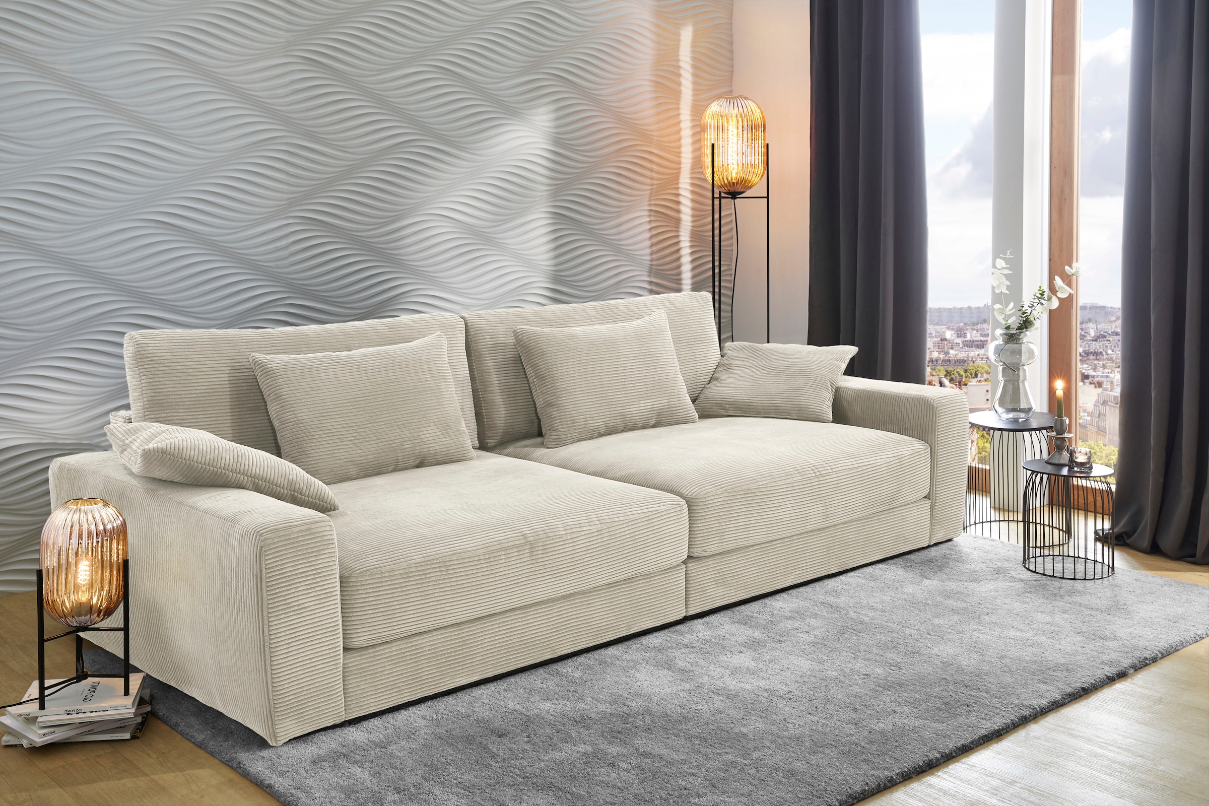 Jockenhöfer Gruppe Big-Sofa »Milano XXL« mit Federkern, Breite 290cm, Liegefläche 120x240cm, inklusive Kissen