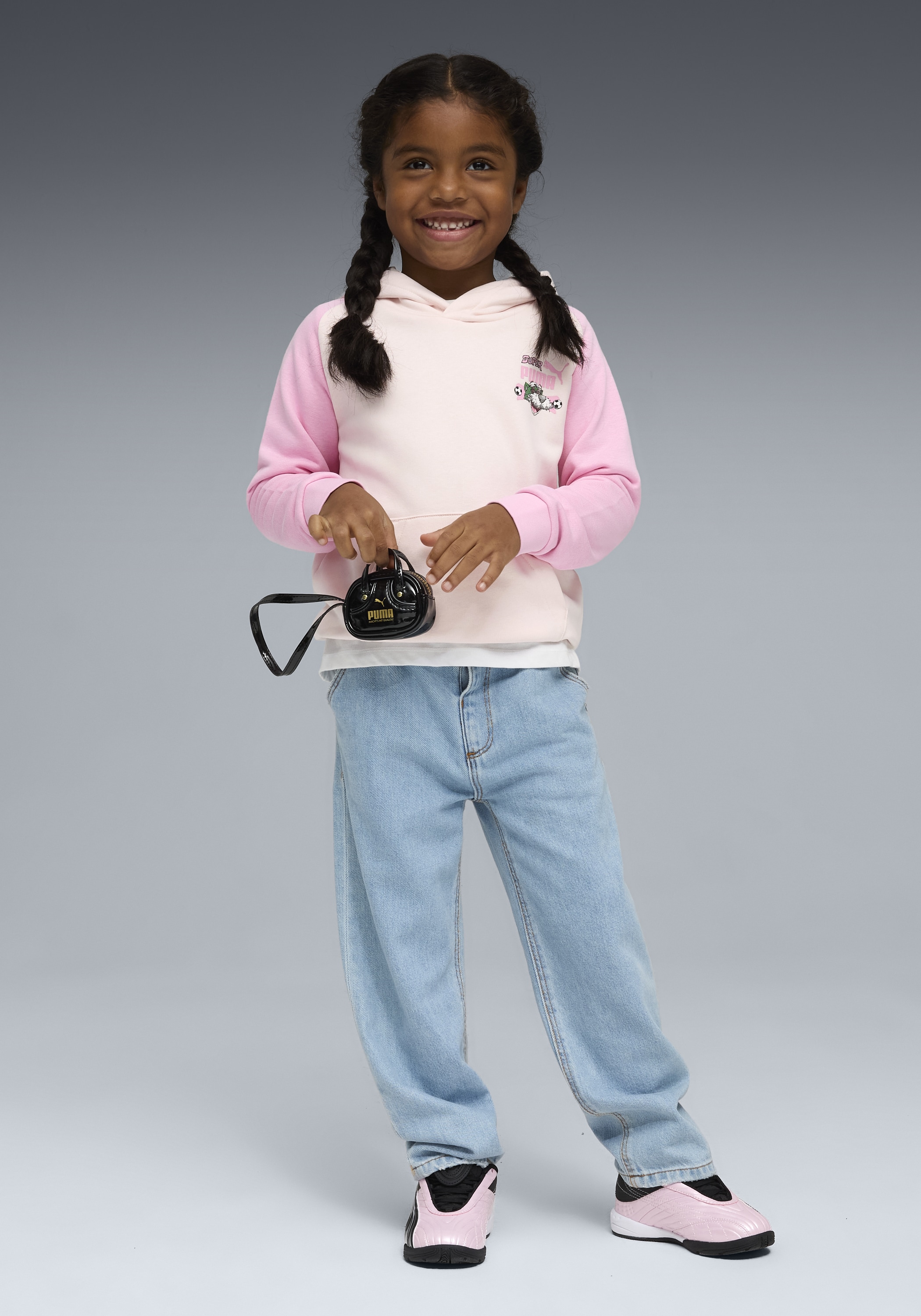 PUMA Kapuzensweatshirt »SUPER  HOODIE TR PS«, für Kinder, sportlicher Stil, mit Print-Applikation, mit Kapuze
