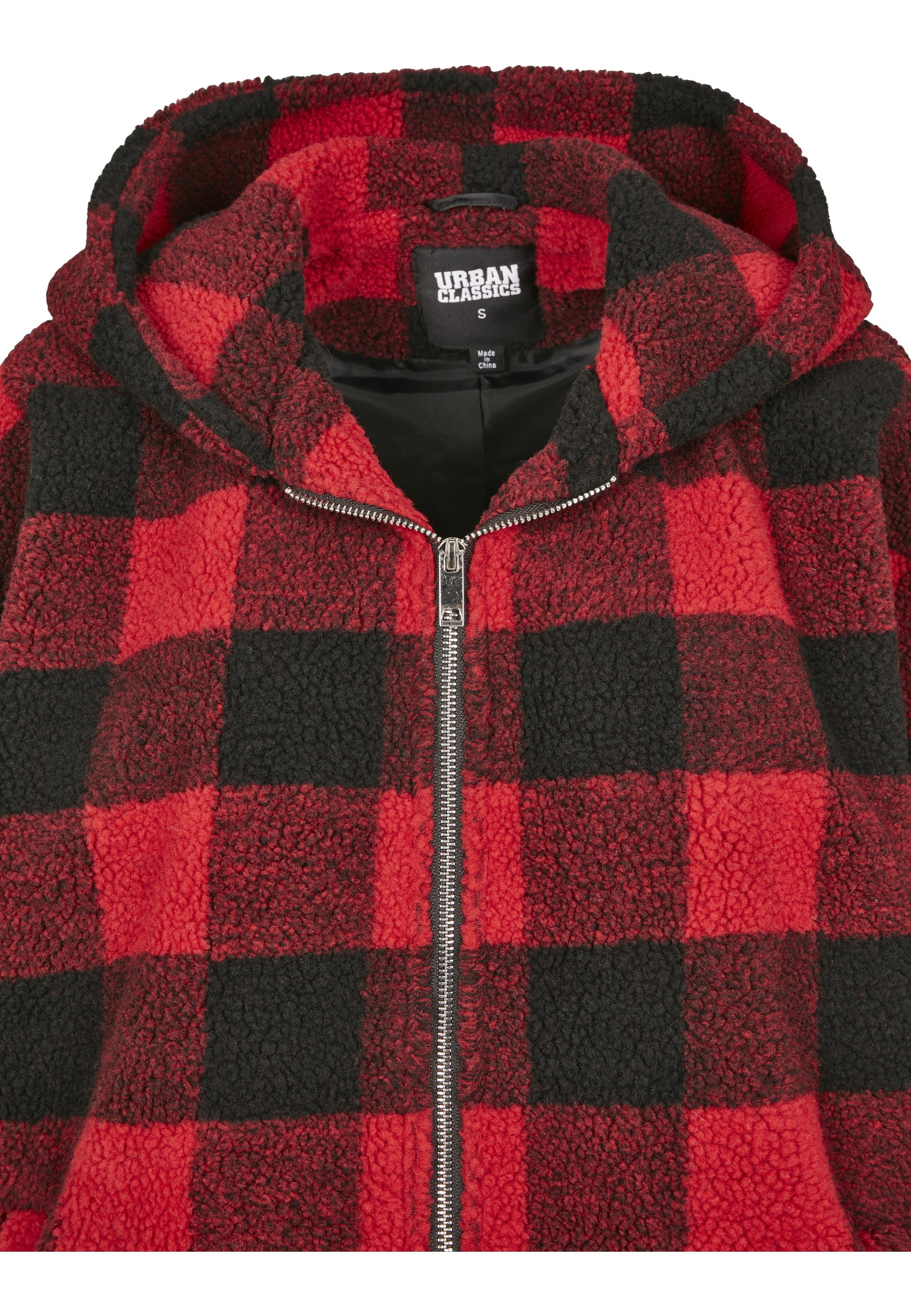 Thumbnail - URBAN CLASSICS Winterjacke "Urban Classics Damen Ladies Hooded Oversized Check Sherpa Jacket" 1 Stk. tlg. mit Kapuze