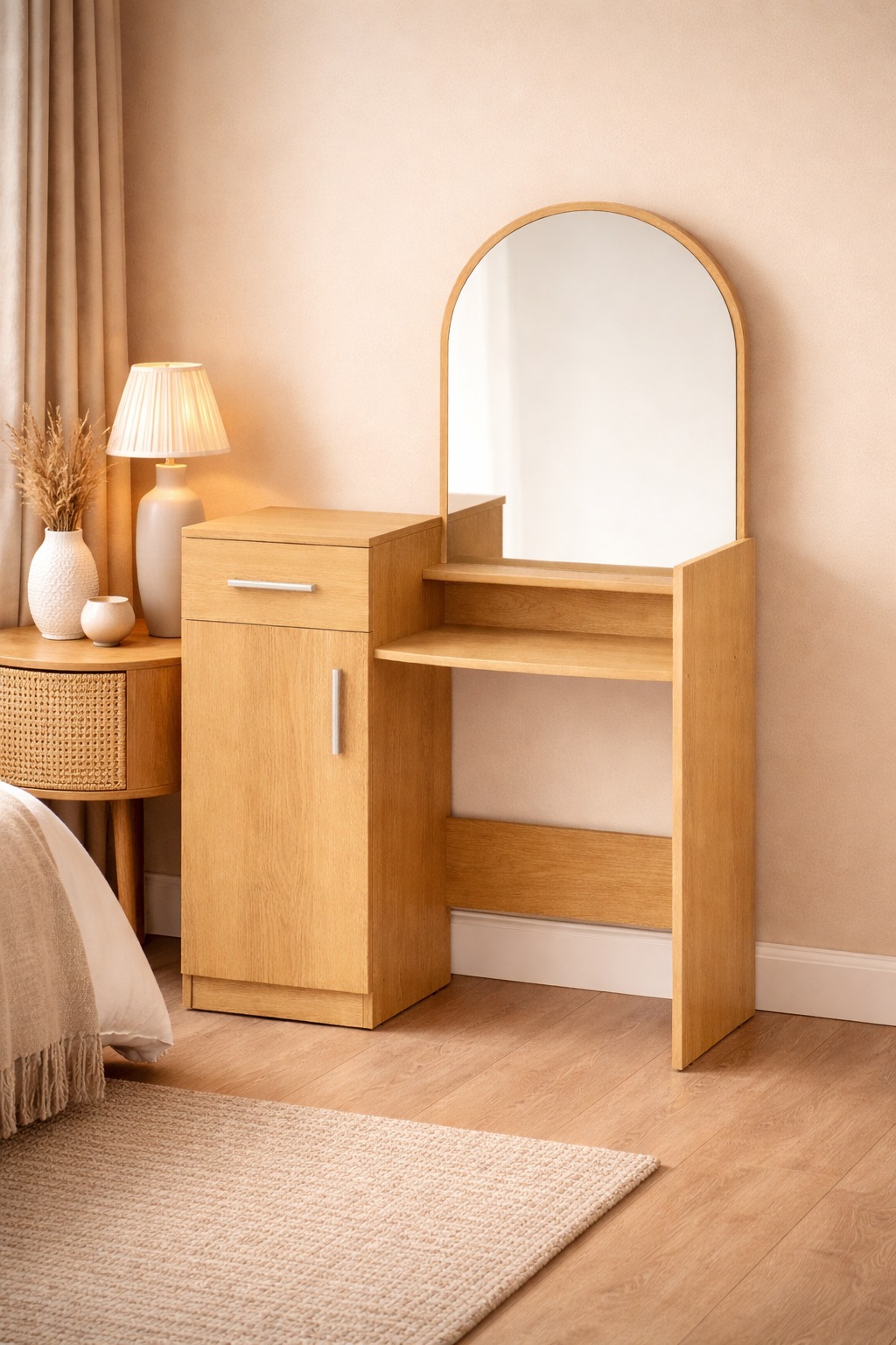 OTTO home Schminktisch »Trympo 1, Kosmetiktisch, Frisiertisch, Schminkkommode, Toilettentisch« Schminktisch mit Spiegel und Stauraum (1 Schublade, 1 Tür)