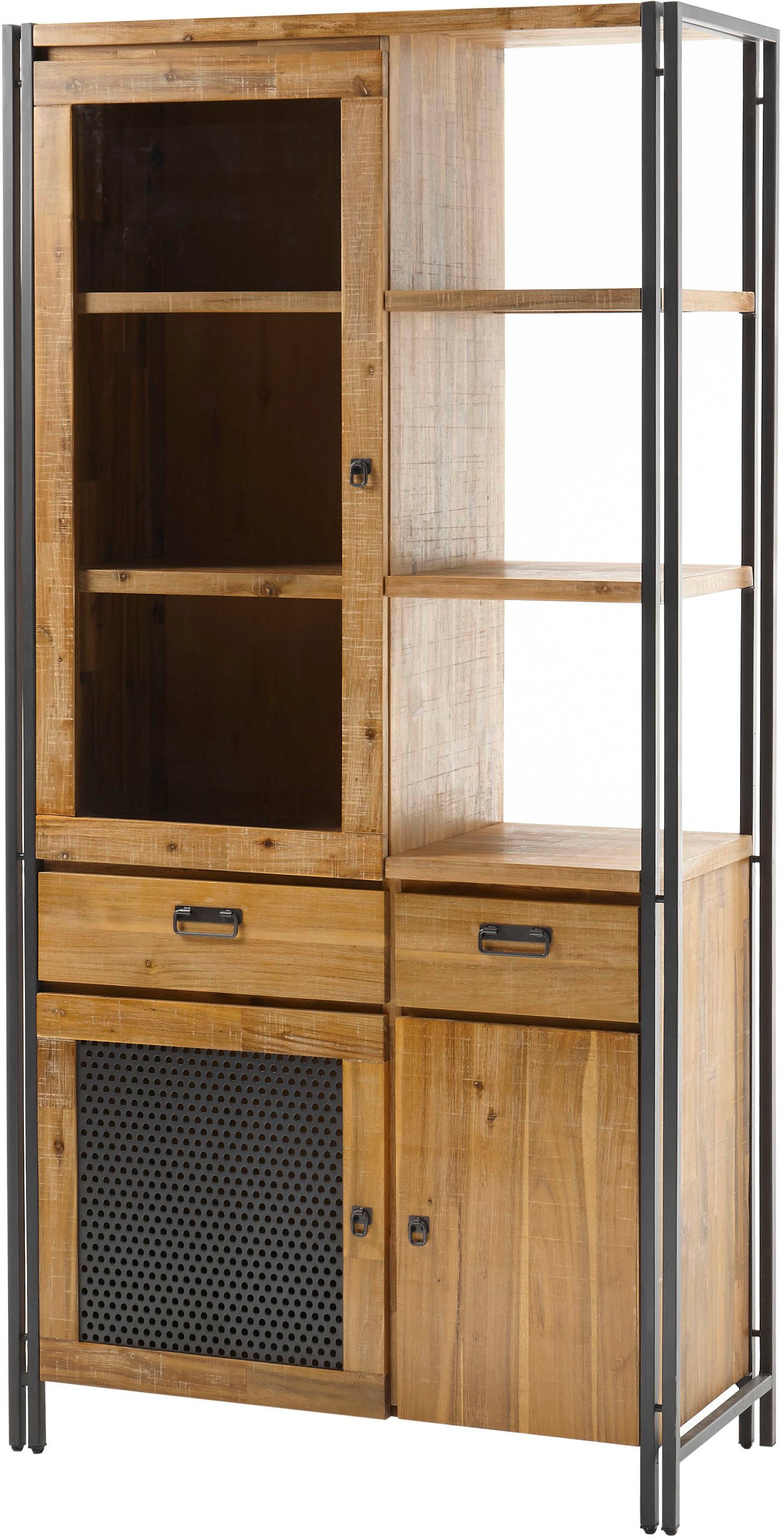 Home affaire Vitrine »Eurasia«, Höhe 200 cm, schöne Metallverabreitung am Korpus kaufen