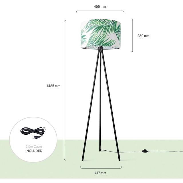 Paco Home Stehlampe »Trina Ostende«, Lampenschirm Wohnzimmer Stativ Lampe  Büro Kinderzimmer Jungle Palme | BAUR