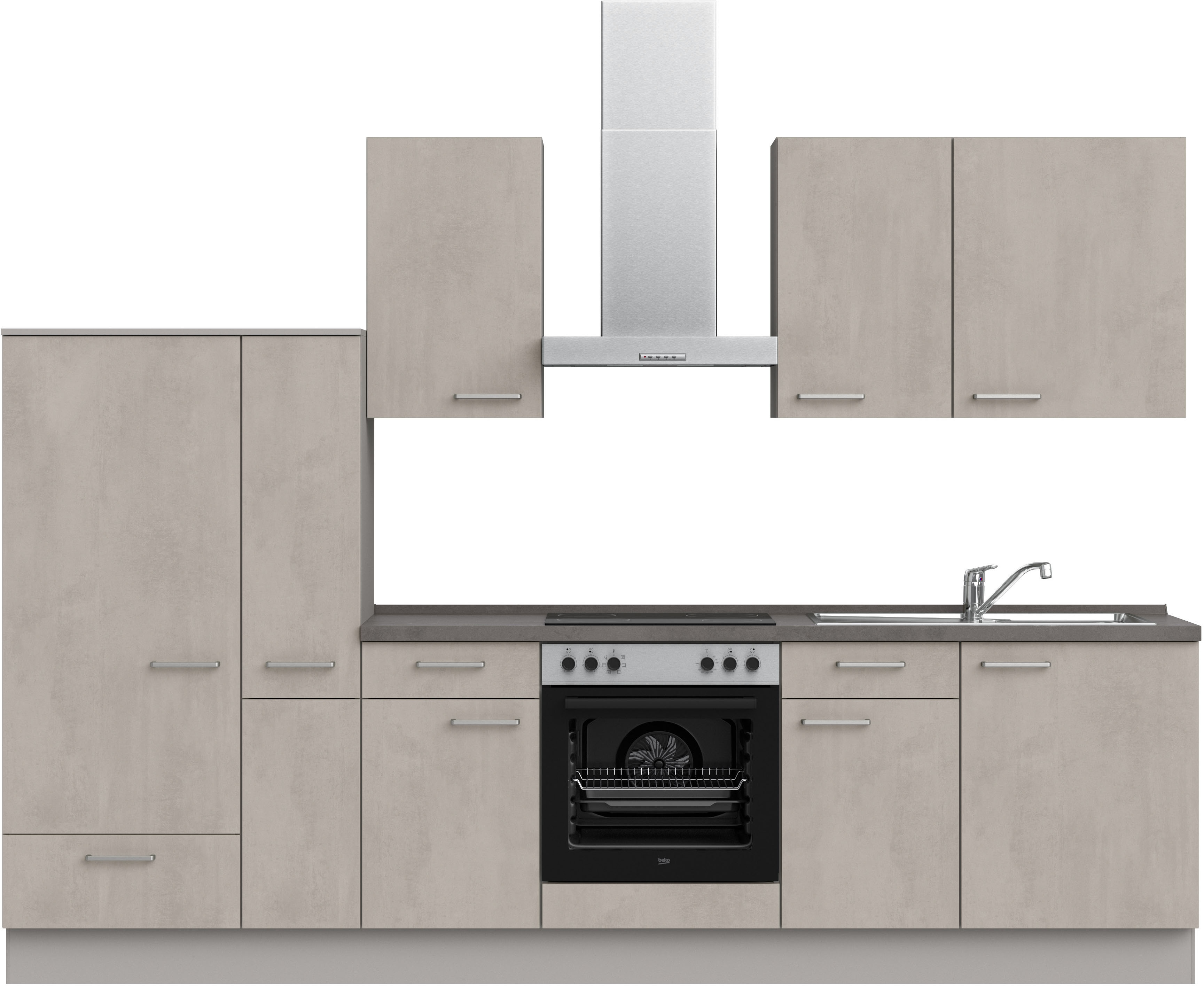 nobilia ""Riva I", NEU: individuell anpassbar mit gratis Profi-Beratung" vormontiert, Breite 300 cm, Ausrichtung wählbar, wahlw. mit E-Geräten