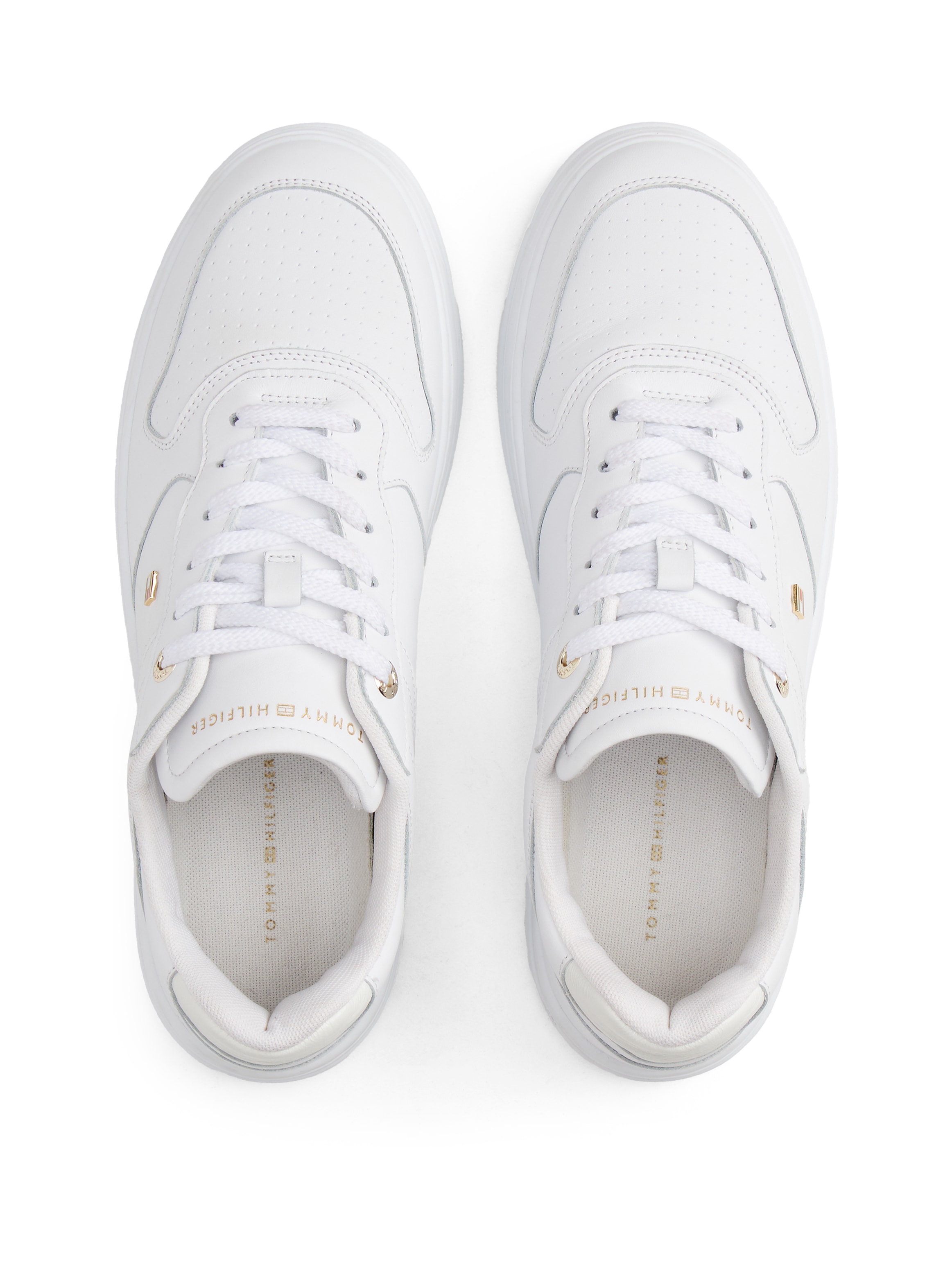 Tommy Hilfiger Plateausneaker »TH SPORTY CUPSOLE LEATHER«, Freizeitschuh, Halbschuh, Schnürschuh mit seitlichem Logo