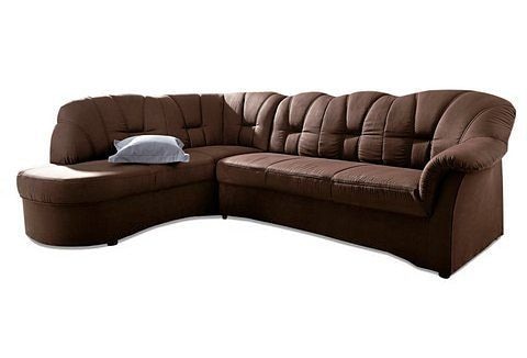 DOMO collection Ecksofa »Papenburg, zeitlose Rückensteppung, elegante Armlehne, L-Form«, mit Ottomane, wahlweise mit Bettfunktion