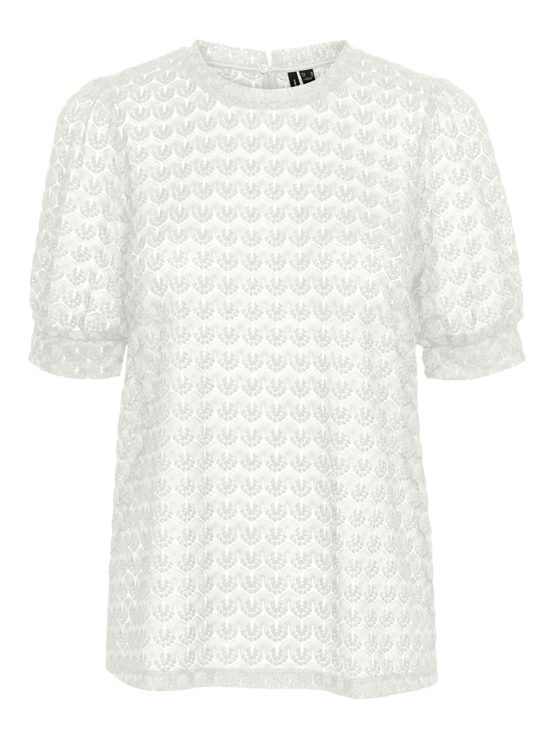 Vero Moda Blusenshirt »VMBECCA LACE SS O-NECK TOP JRS GA NOOS« Kunstfaser, regular fit