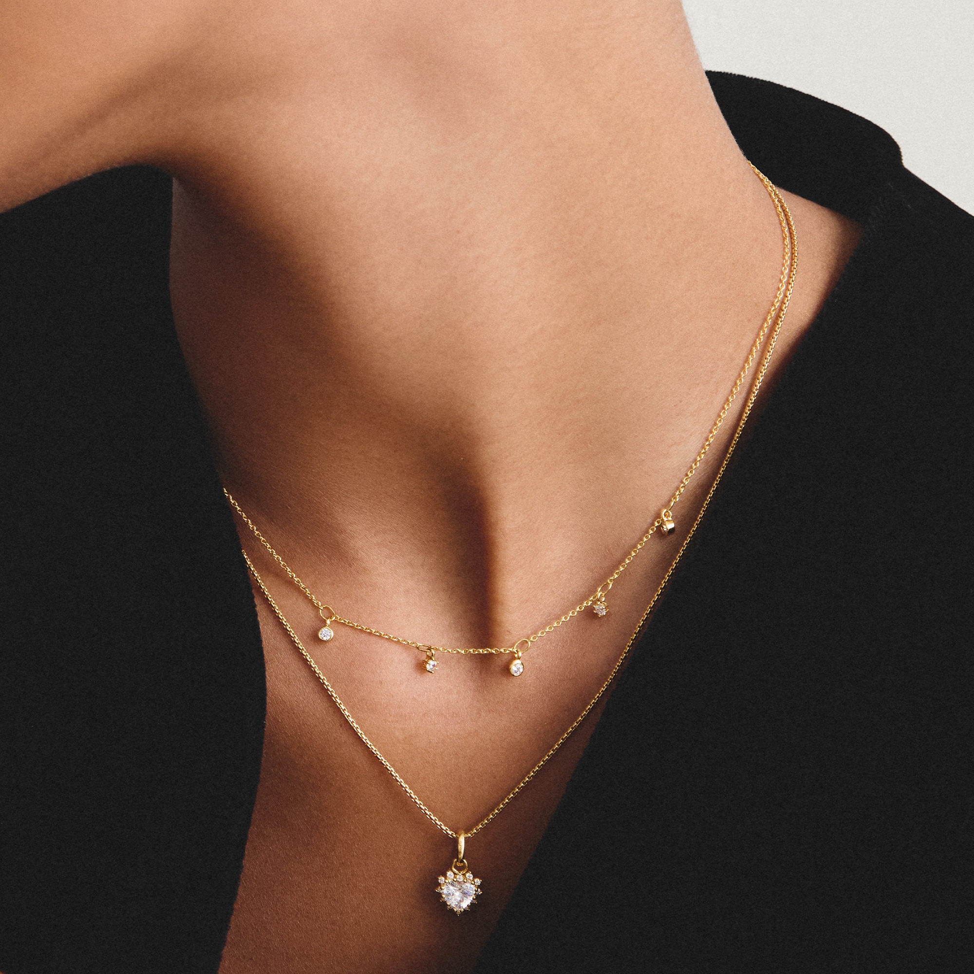 THOMAS SABO Kette mit Anhänger »Kette mit Herzanhänger gelbgoldfarben« mit Zirkonia (synth.)