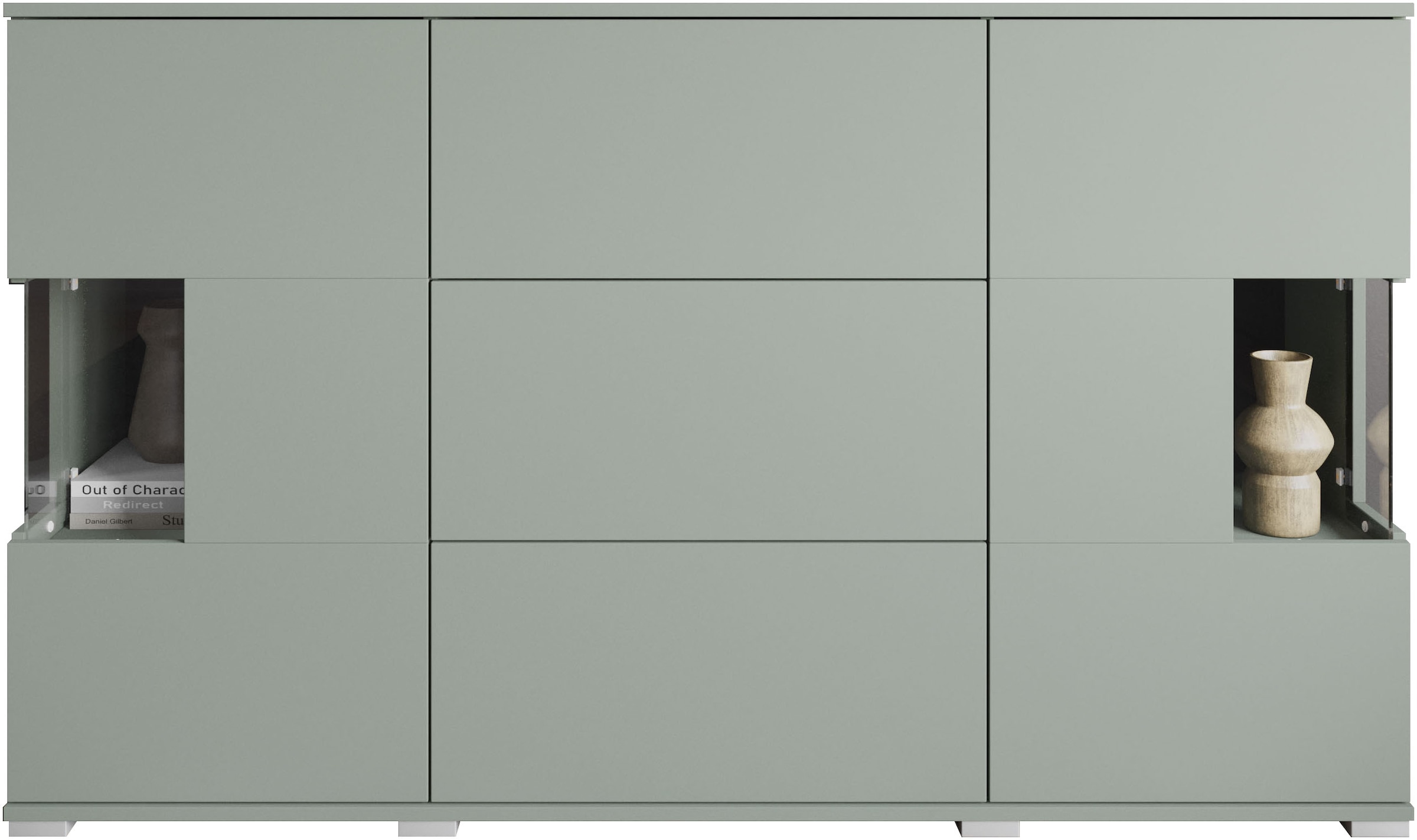 INOSIGN Sideboard »Kenia«, (1 St.), Sideboard mit 3 Schubladen, 6 Fächern, Glastüren, Breite 150 cm