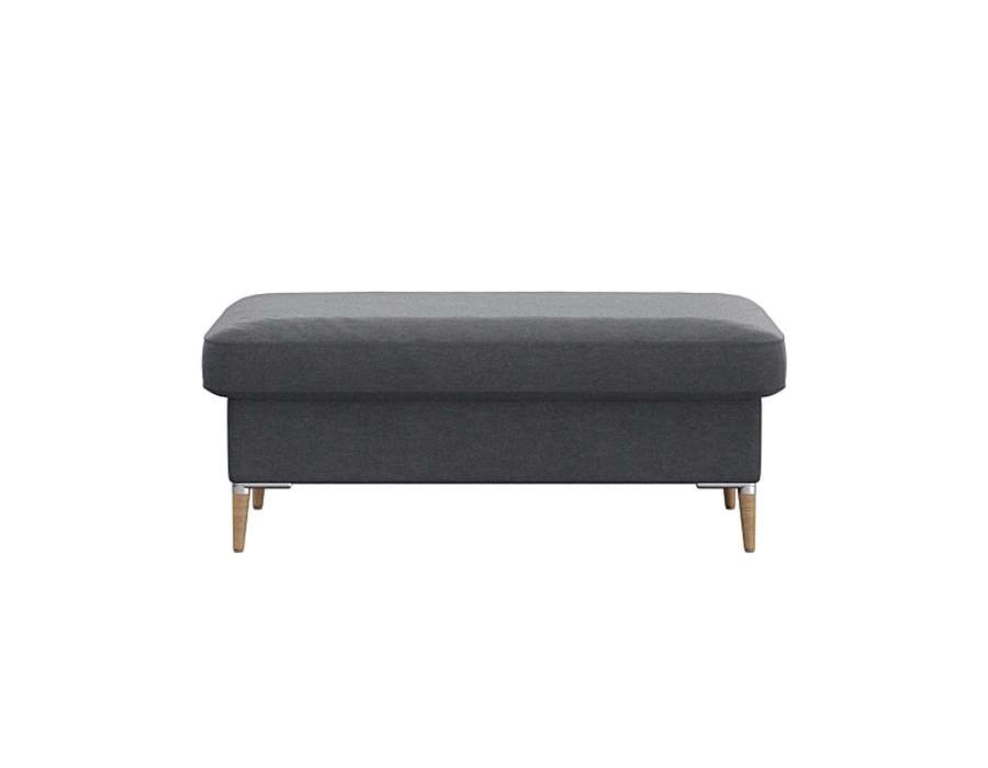 Thumbnail - FLEXLUX Pouf "Fiore", Kaltschaum, Füße Alu+ Eiche