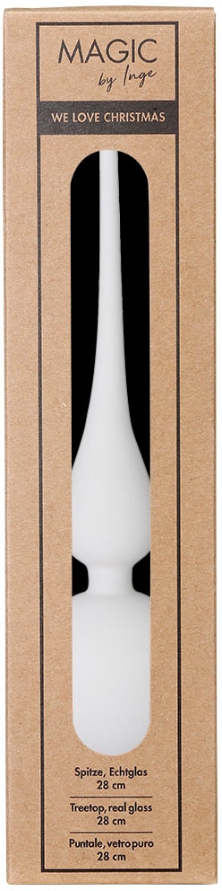 MAGIC by Inge Weihnachtsbaumkugel »Just White, Weihnachtsdeko, Christbaumschmuck«, (Set, 46 St.), Christbaumkugeln aus Glas, 45 Kugeln Ø ca. 4-6 cm, inkl. Spitze 28 cm
