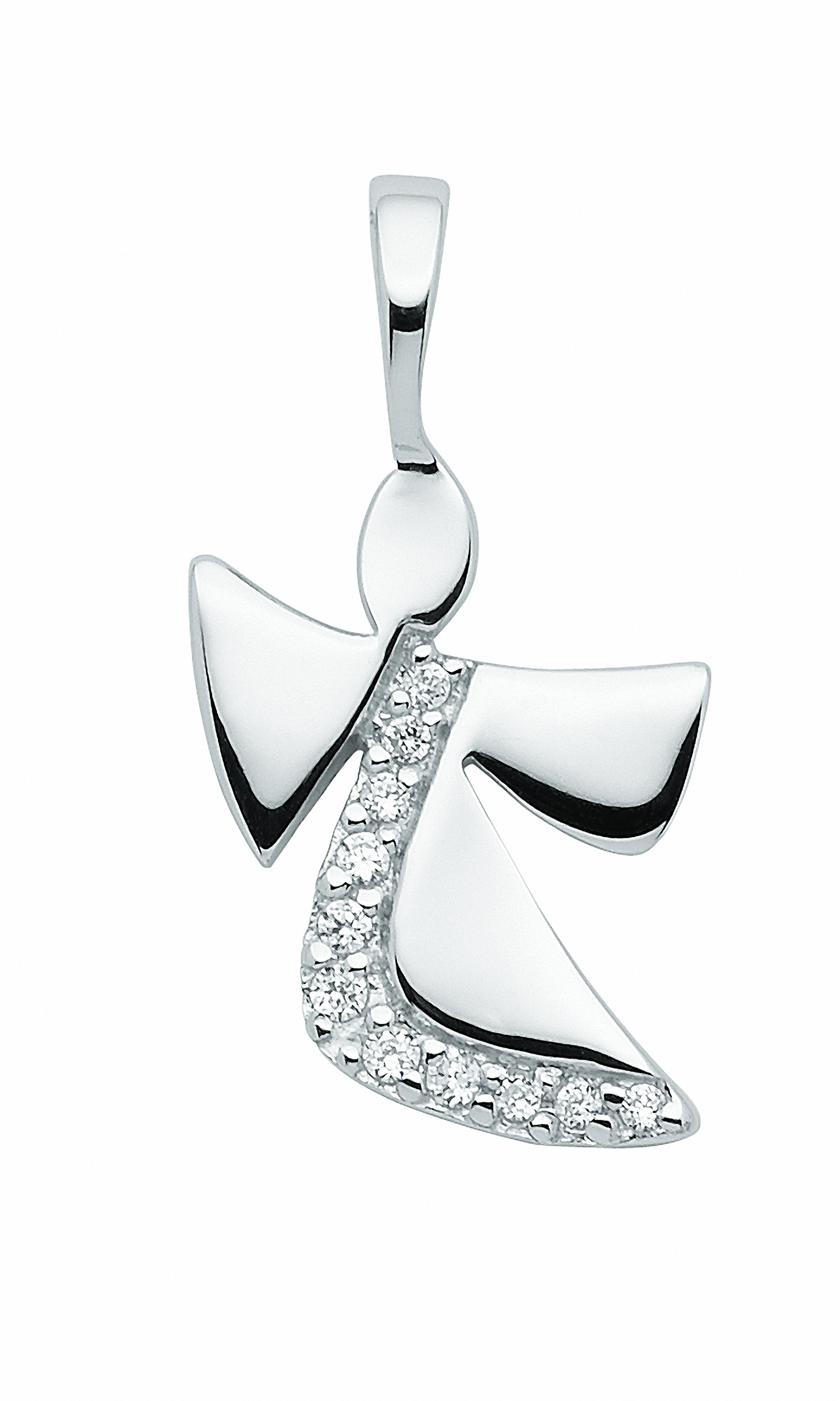 Kette mit Anhänger ADELIA´S "Schmuckset - Set mit Halskette 925 Silber Anhänger mit Zirkonia", silber, Halsketten, Damen, Silber 925 (Sterlingsilber), Schmuckset - Set mit Halskette