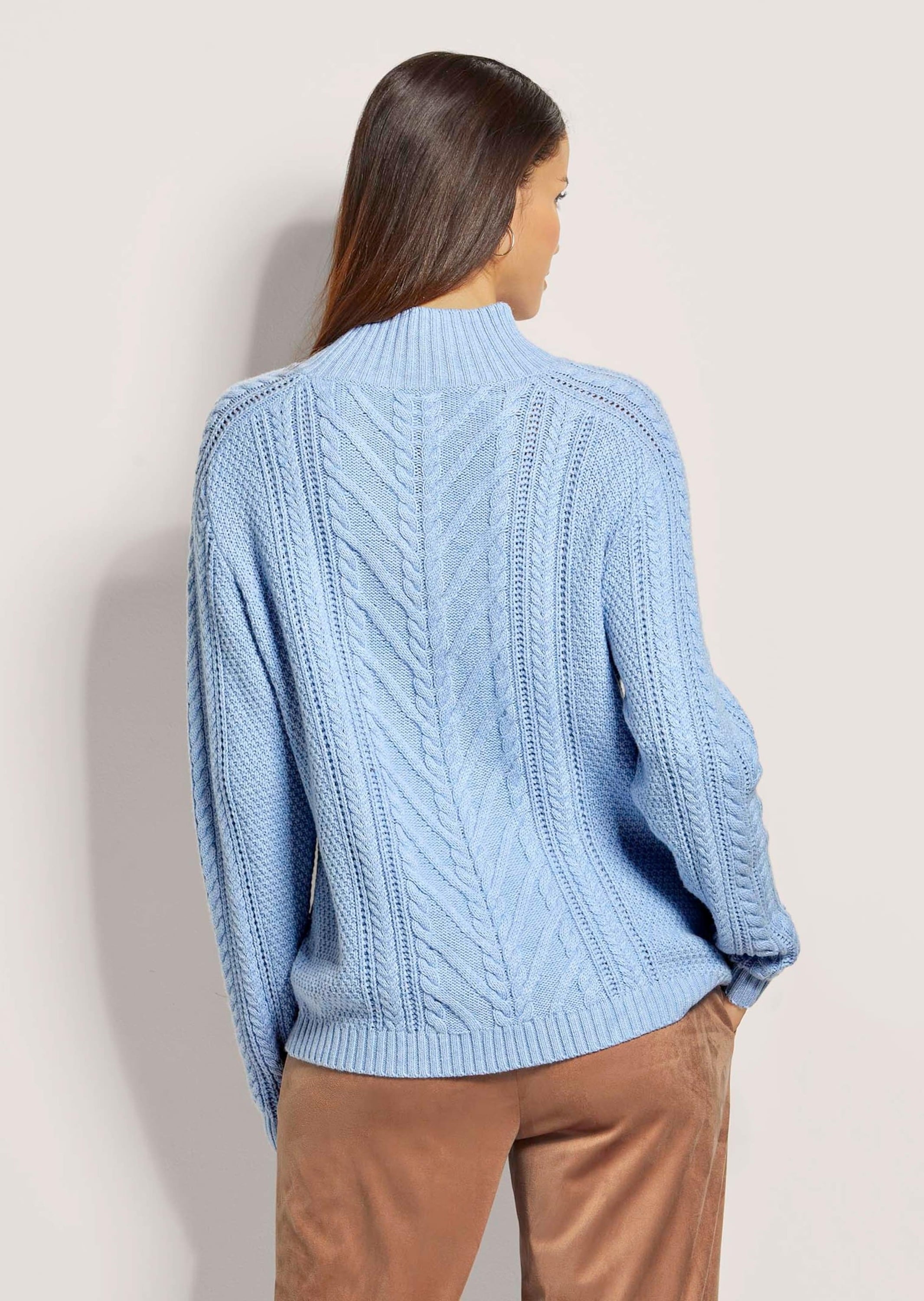 MADELEINE Longpullover »Pullover Stehkragen-Pullover mit Struktur«