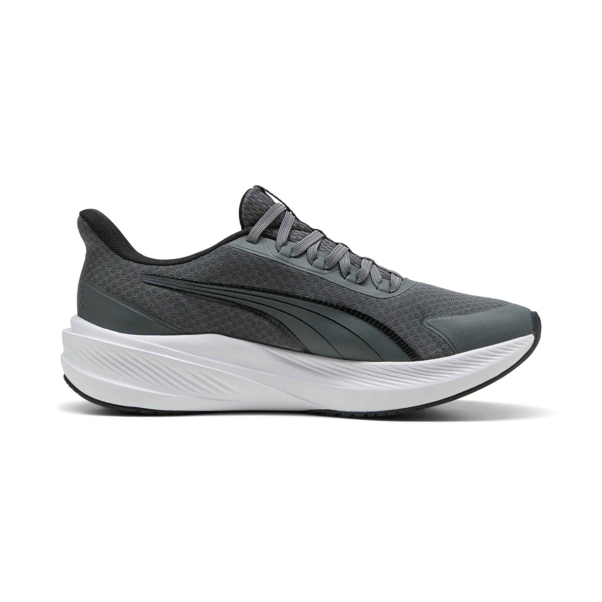 Laufschuh PUMA "DASHER LITE SLIPTECH", Damen, Gr. 42,5, cool schwarz gray, puma schwarz, puma weiß, Textil, Schuhe Laufschuh, mit leicht profilierter Gummilaufsohle, mit Schlupfeinstieg 2