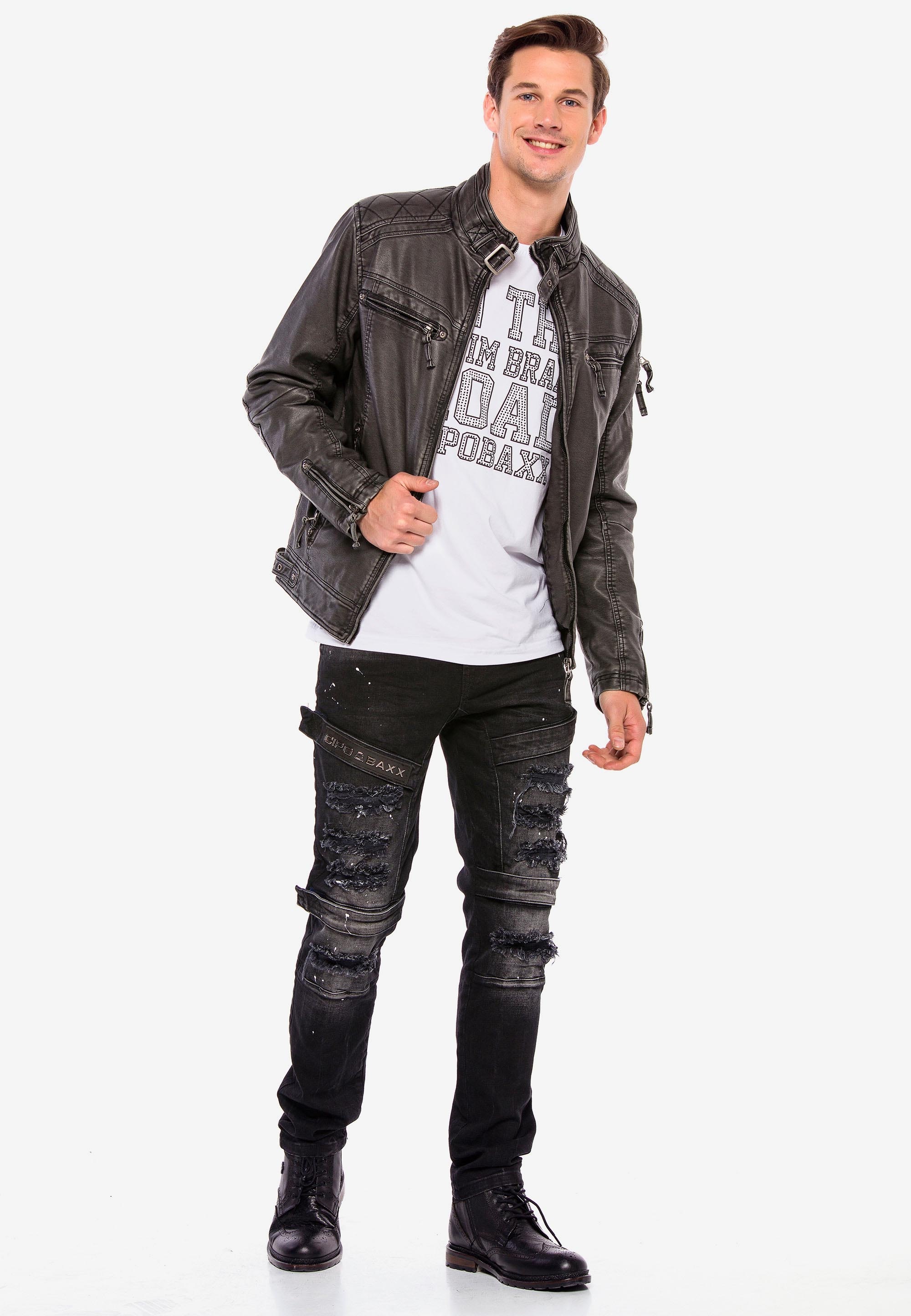 Cipo & Baxx Outdoorjacke, mit 3D Motiv Druck