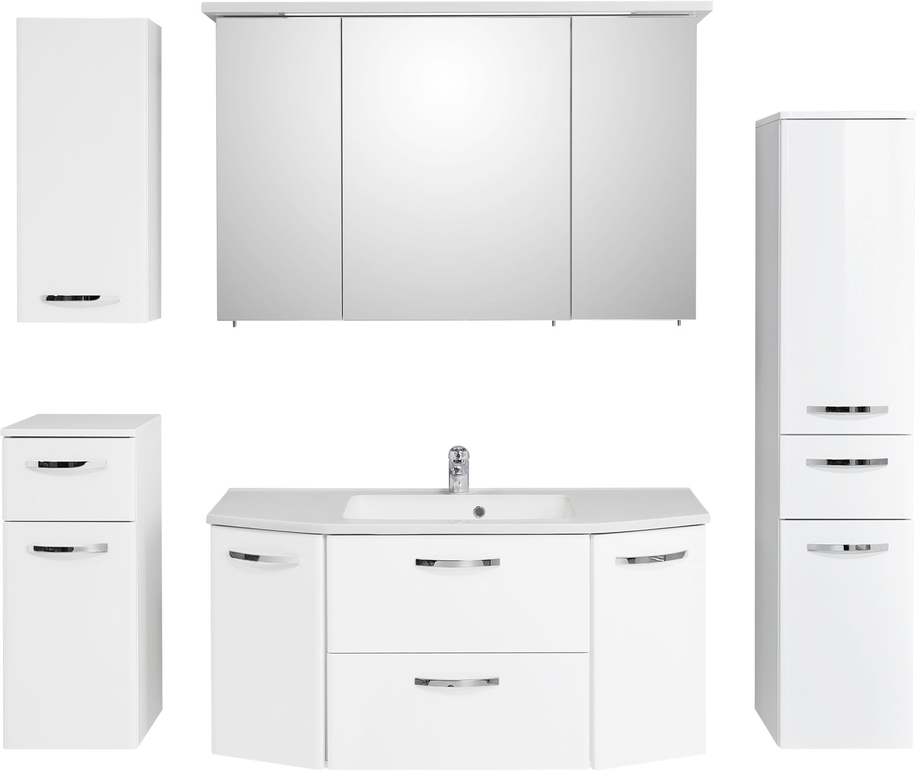 Saphir Badmöbel-Set »Quickset 326, 6-teilig, mit Mineralmarmorwaschtisch« 6 Stk. tlg.