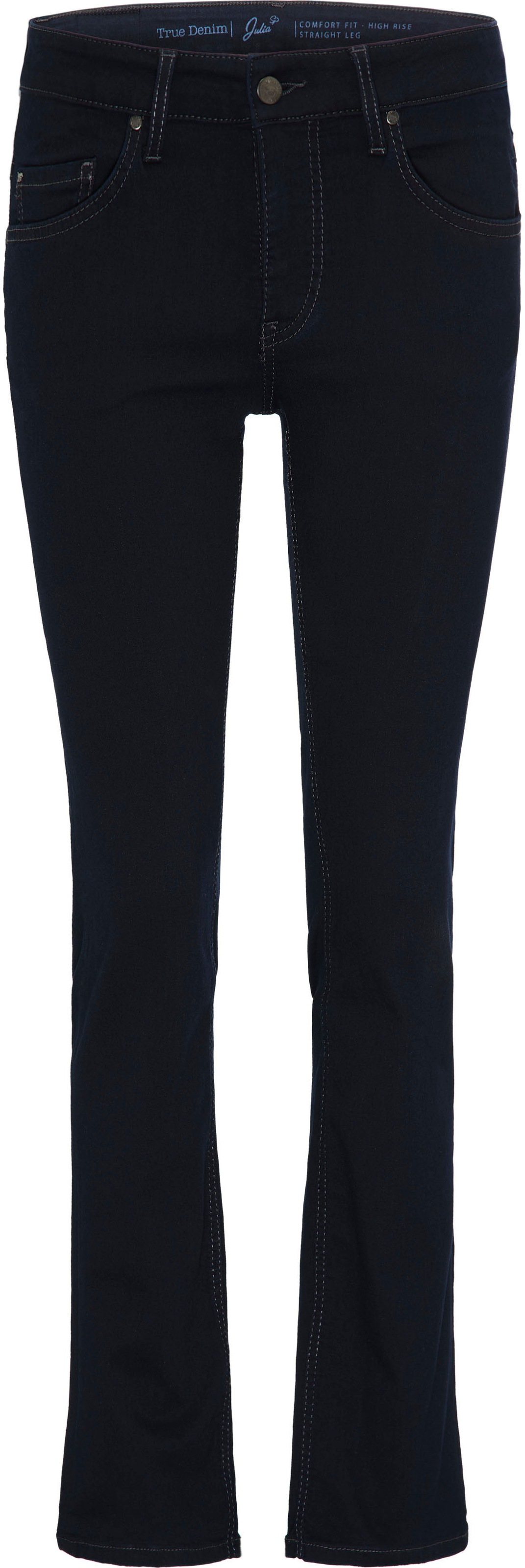 Regular-fit-Jeans MUSTANG "Julia", Damen, Gr. 29, Länge 30, blau (rinse wash), Denim/Jeans, Obermaterial: 74% Baumwolle, 22% Polyester, 4% Elasthan, unifarben, regular fit knöchellang, Jeans, im Five-Pocket Style 3