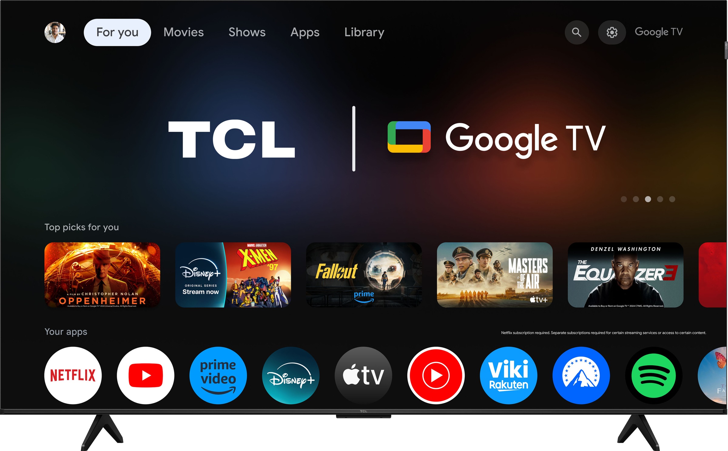TCL QLED-Fernseher »75P71KX1«, 4K Ultra HD, Google TV-Smart-TV, Multi-HDR, Dolby Vision, Smart TV, Apple TV, Dolby Atmos, Slim Design