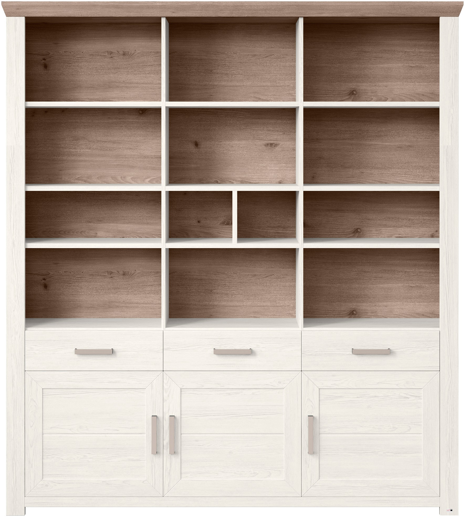 set one by Musterring Aktenregal »York«, offenes Design, wahlweise mit Beleuchtung, 3 Farben, Breite 184 cm