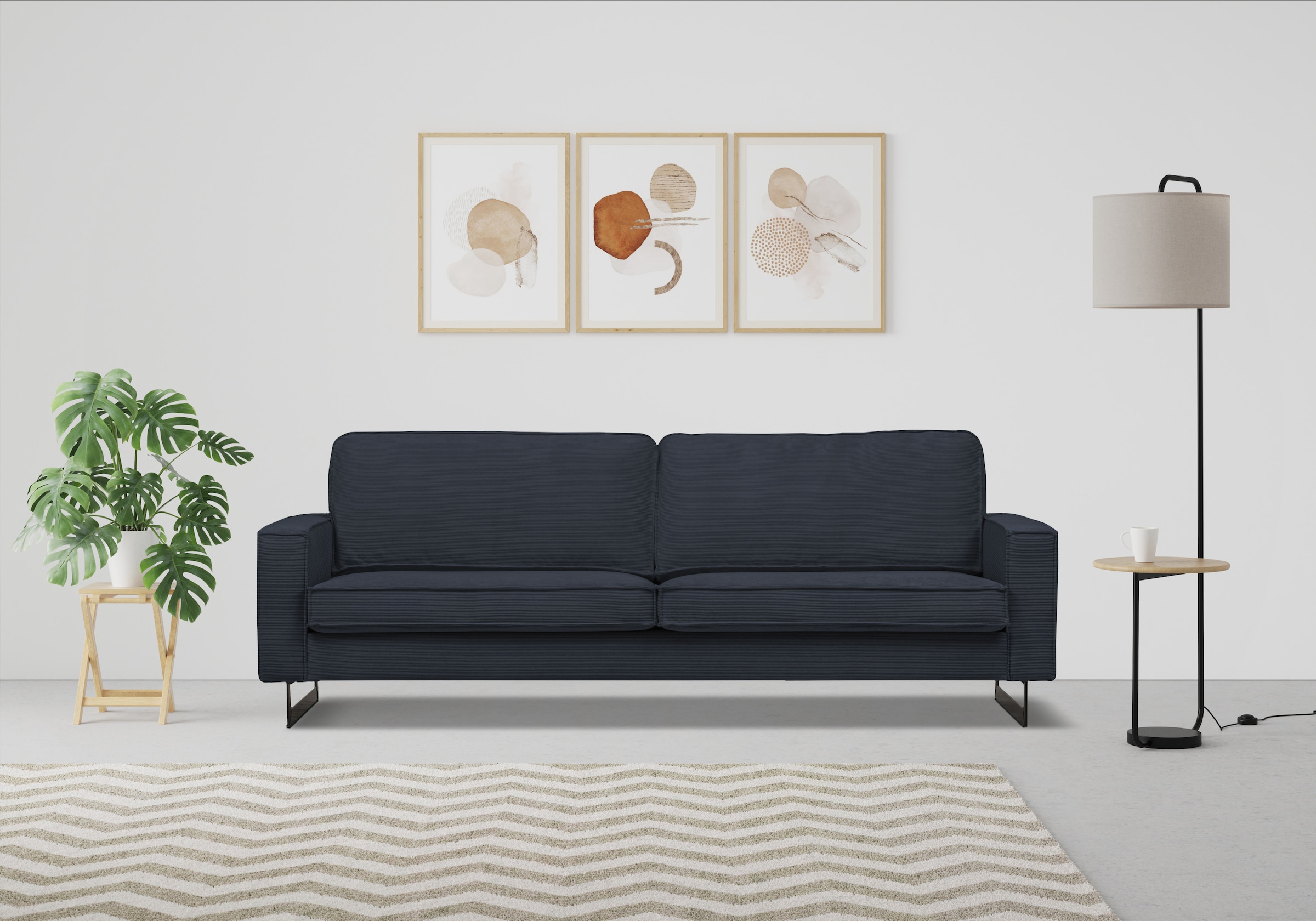 PLACES OF STYLE 3-Sitzer "Pinto, 206 cm, Cord, Chenille, Lederoptik" mit Ke günstig online kaufen