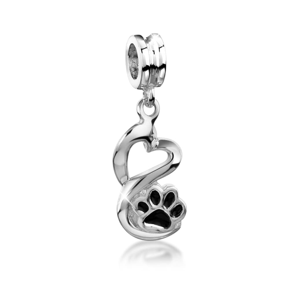 Nenalina Bead »Bead Herz Pfote Tierliebe Emaille 925 Silber«