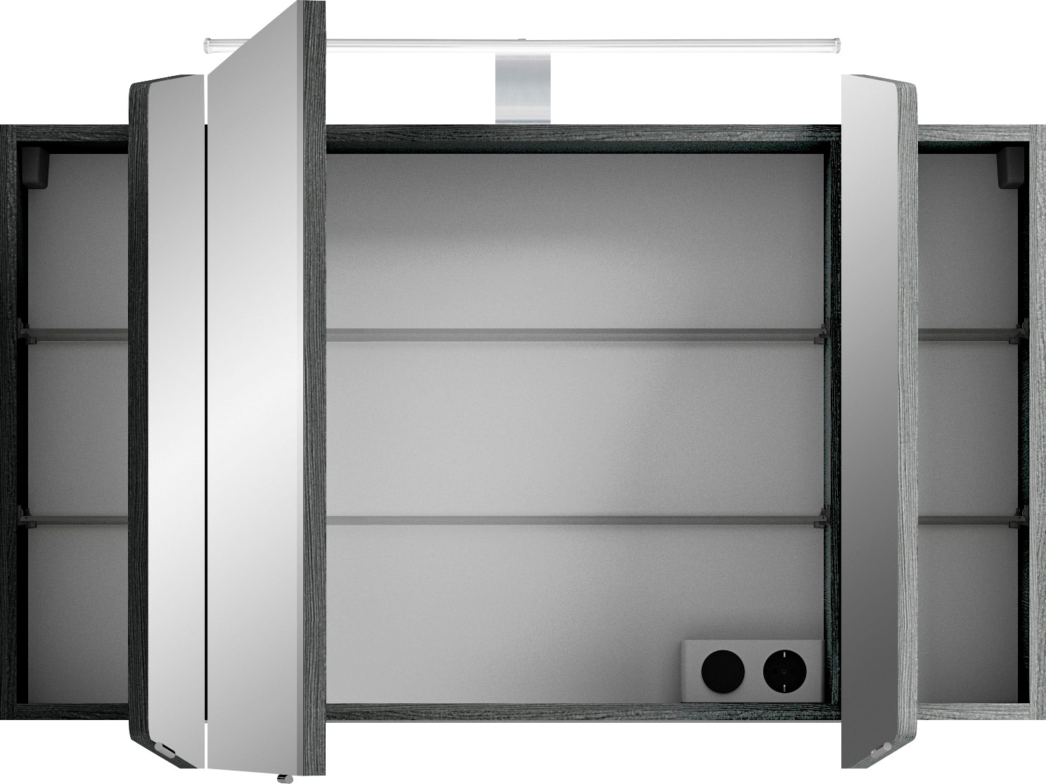 Saphir Badmöbel-Set »Cassca Sprint 2-teilig Mineralmarmor-Waschtisch mit LED-Spiegelschrank«, (2 St.), Waschplatz mit 2 Schubladen, inkl. Dämpfer, 101 cm breit