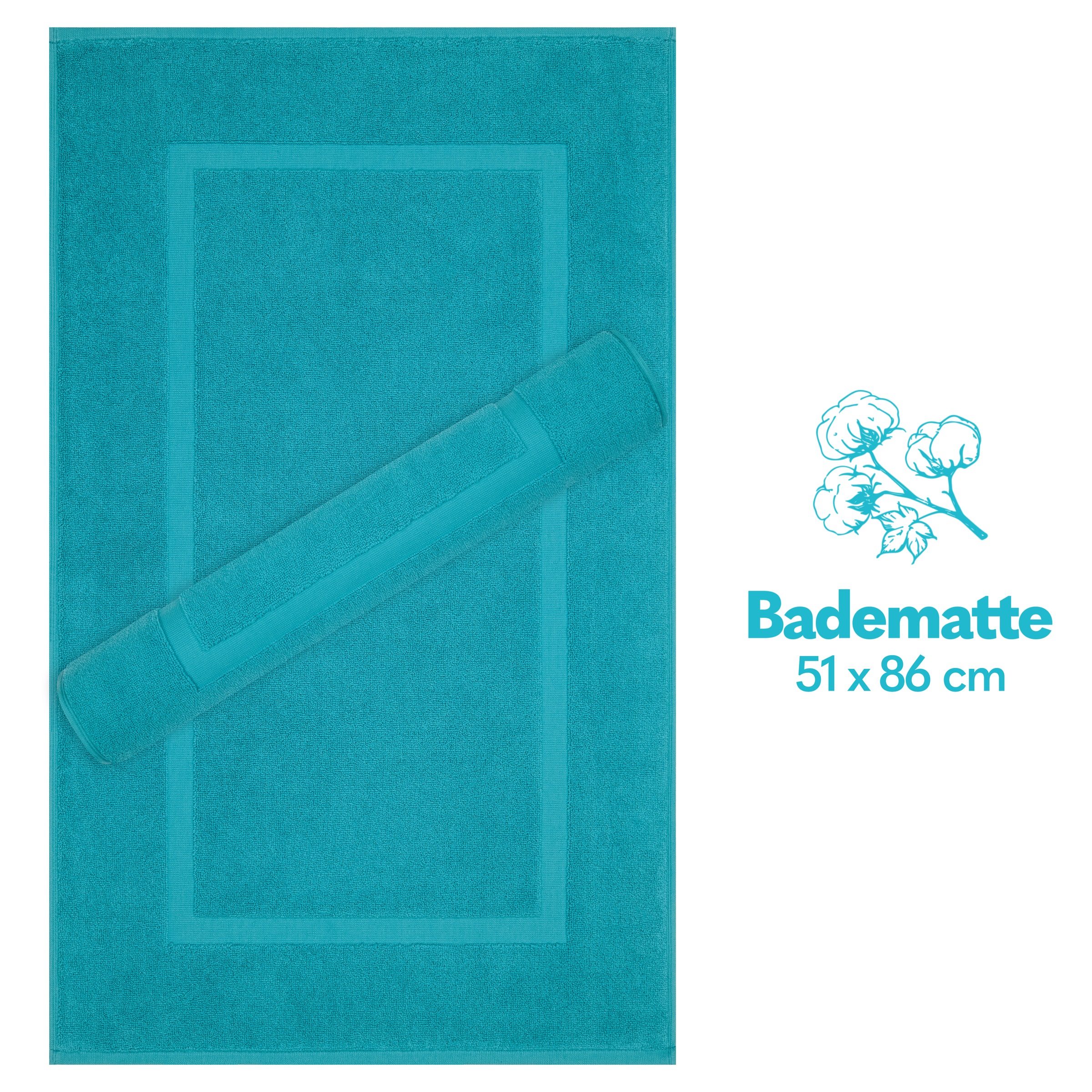 HAMMETEX Badematte »Hotelmatte, Duschvorleger«, rutschhemmend beschichtet, beidseitig nutzbar, 2-teiliges Set, einfarbig, 100% Baumwolle