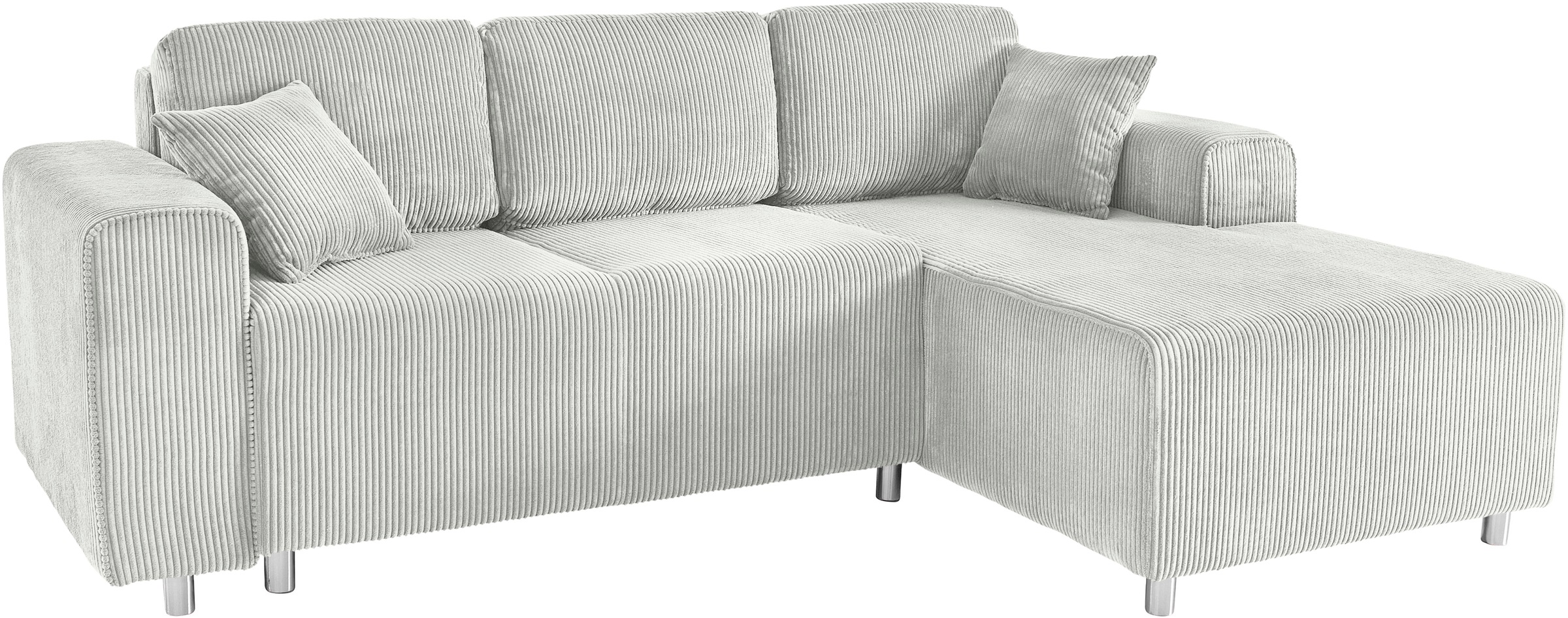 Home affaire Ecksofa »Györ«, L-Form, wahlweise mit Bettfunktion und Bettkasten incl. 2 Zierkissen