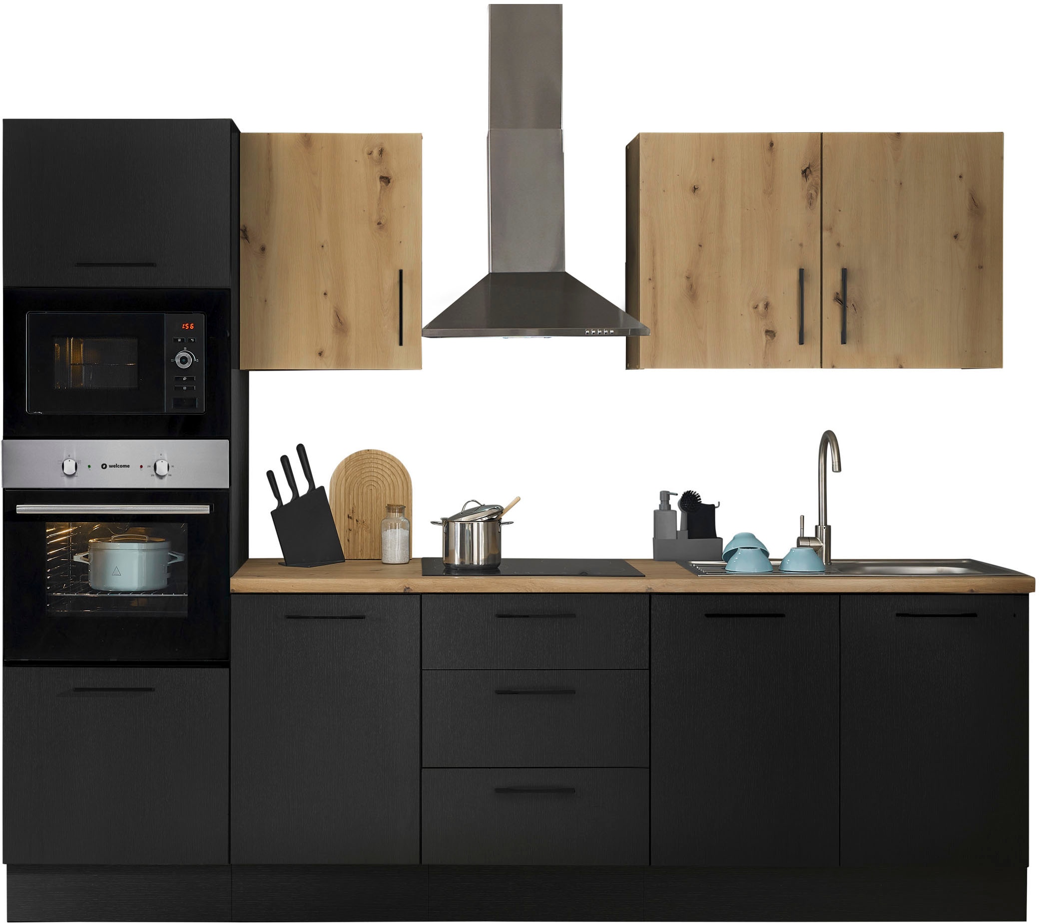 BASIC by Balculina Küchenzeile »Turin«, Breite 270 cm, wahlweise mit E-Geräten