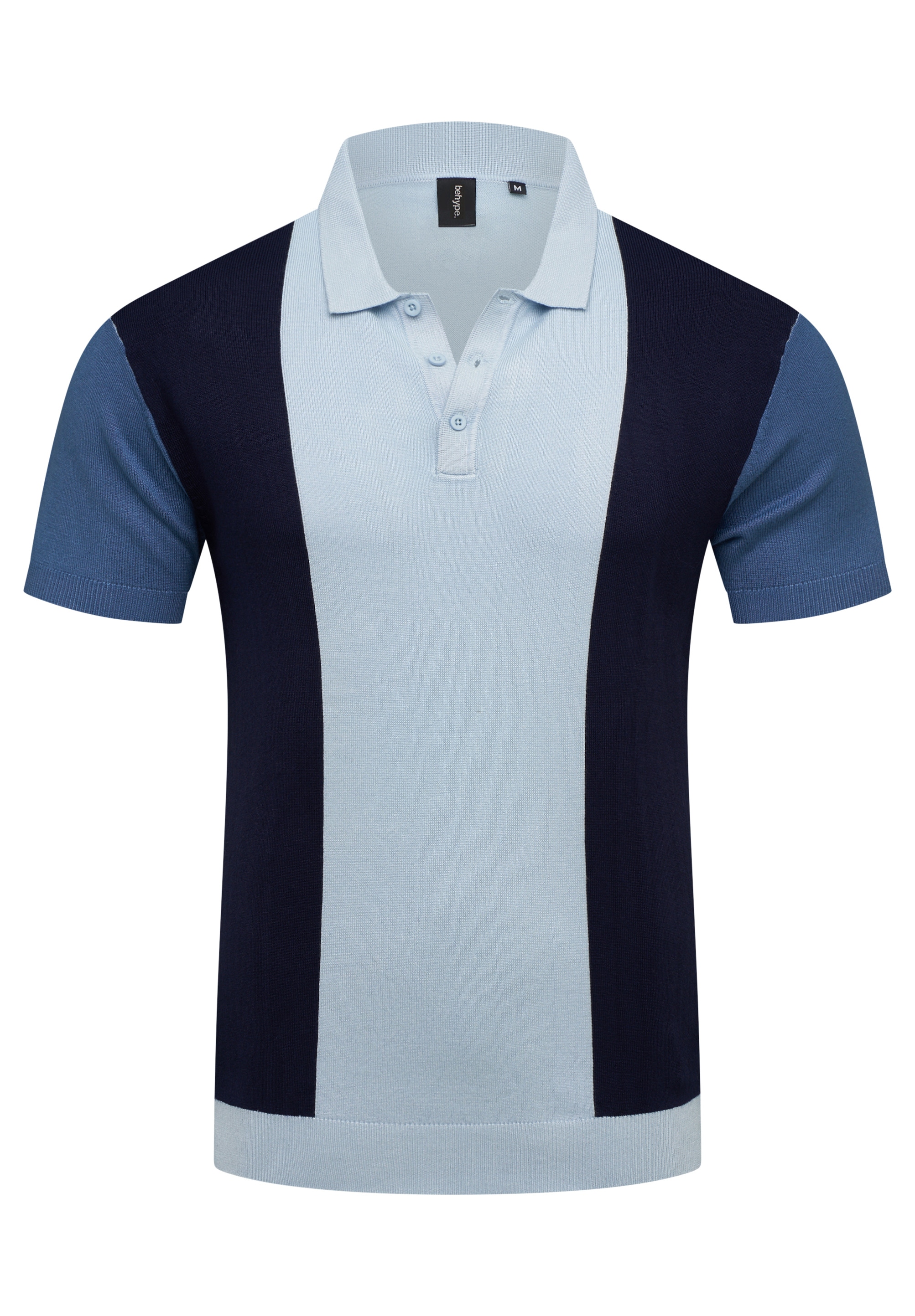 behype Poloshirt »KNIT POLO«, mit Colour-Block-Design