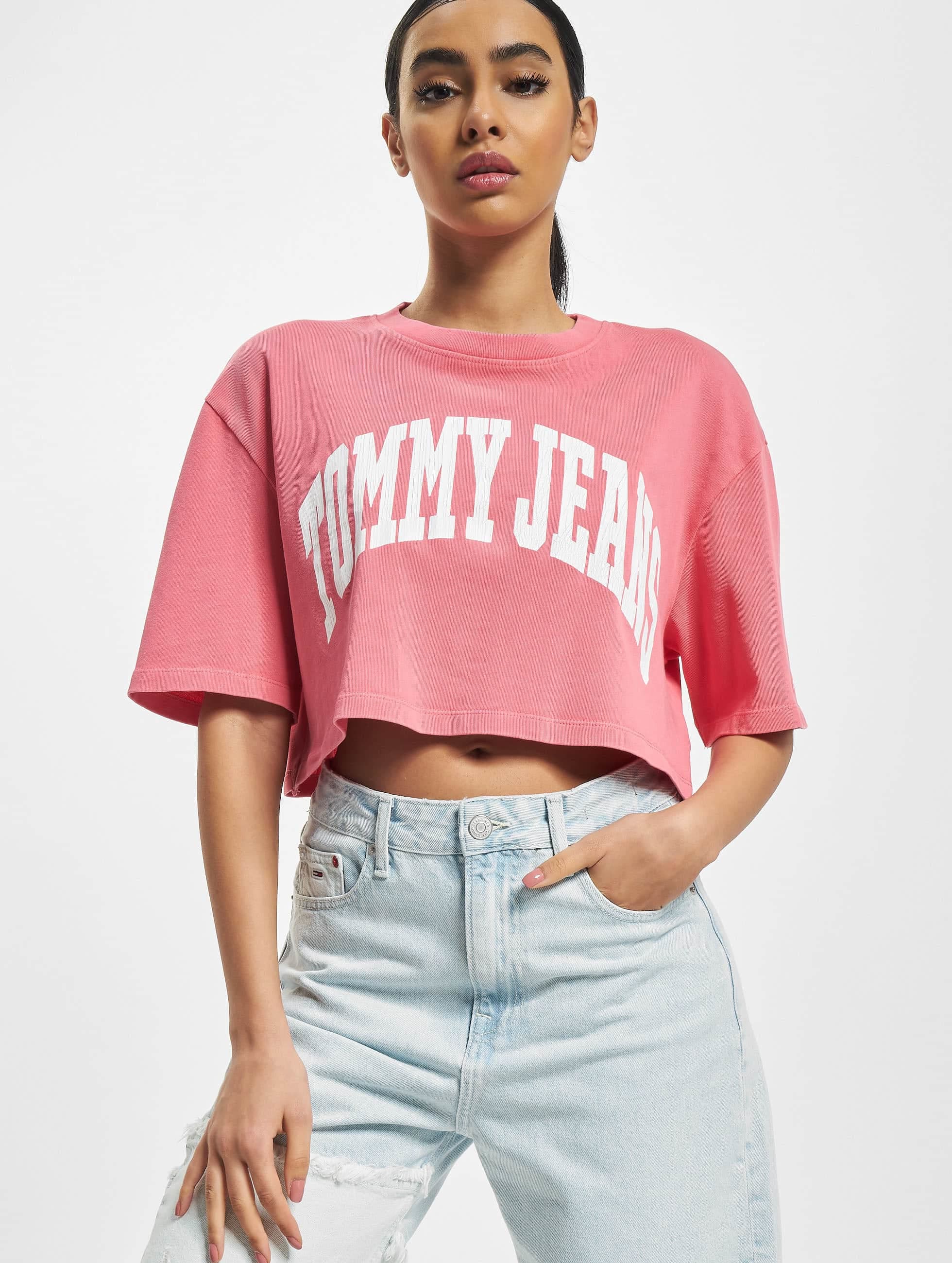 Strandshirt Damen Tommy Jeans Oversized Crop College T Shirt fur kaufen BAUR