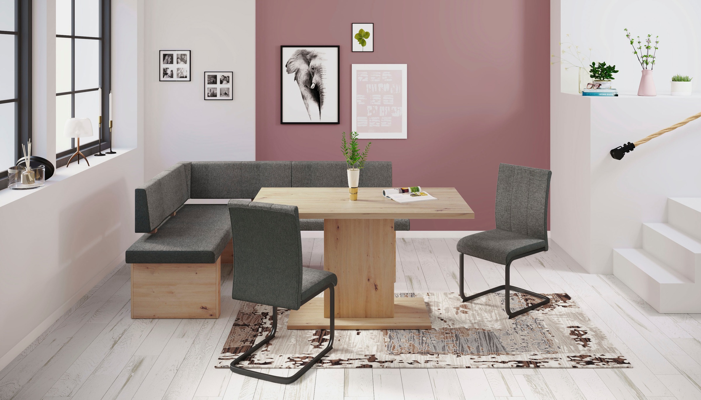 Thumbnail - HELA Freischwinger "LINN" (Set) 2 Stk.Esszimmerstuhl im praktischen 2er oder 4er Set